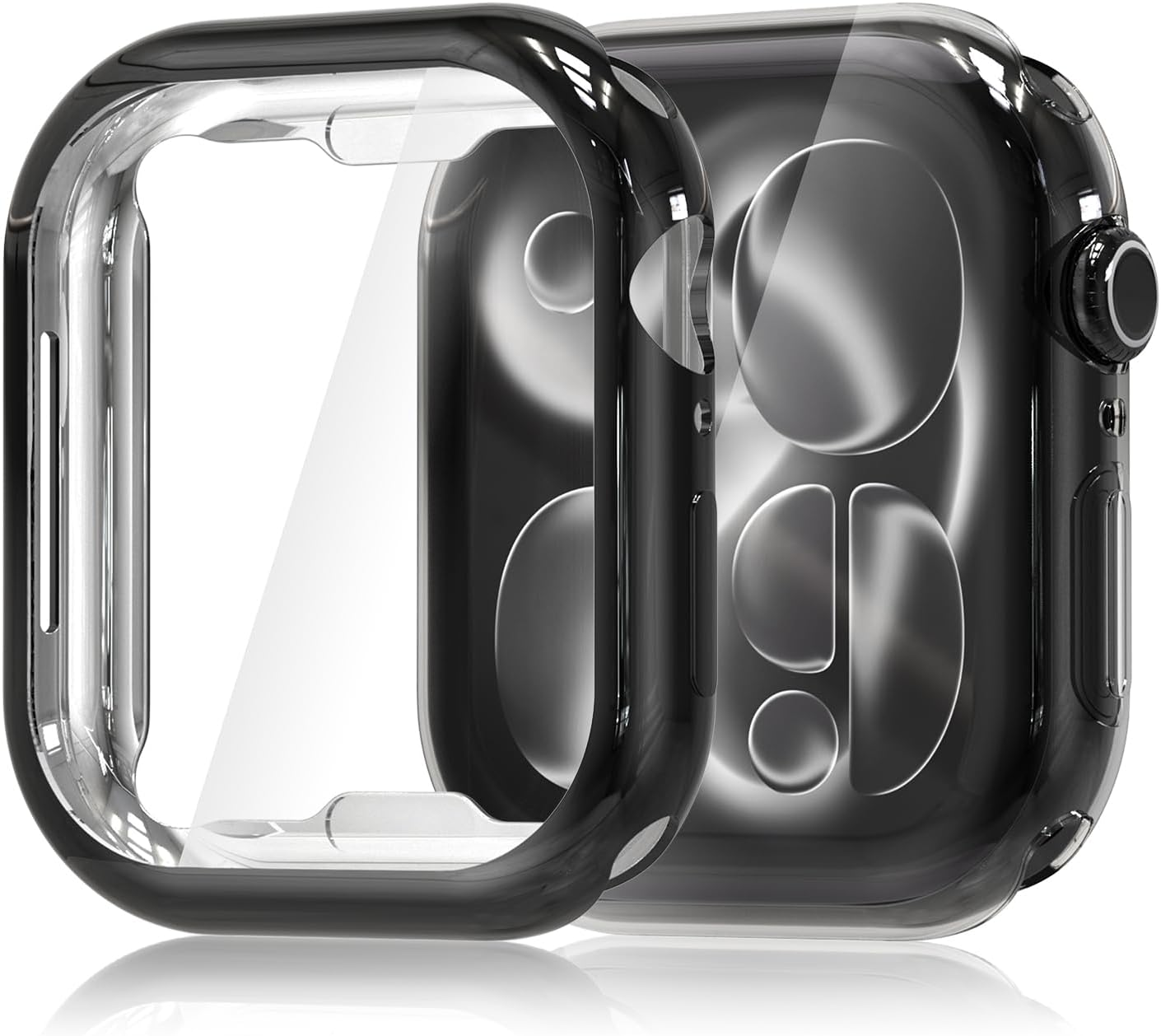 Hianjoo 2-PCS Screen Protectors Compatible with Apple Watch Series 11/10 42Mm, TPU Plated Full Coverage Screen Bumper Case (Clear)