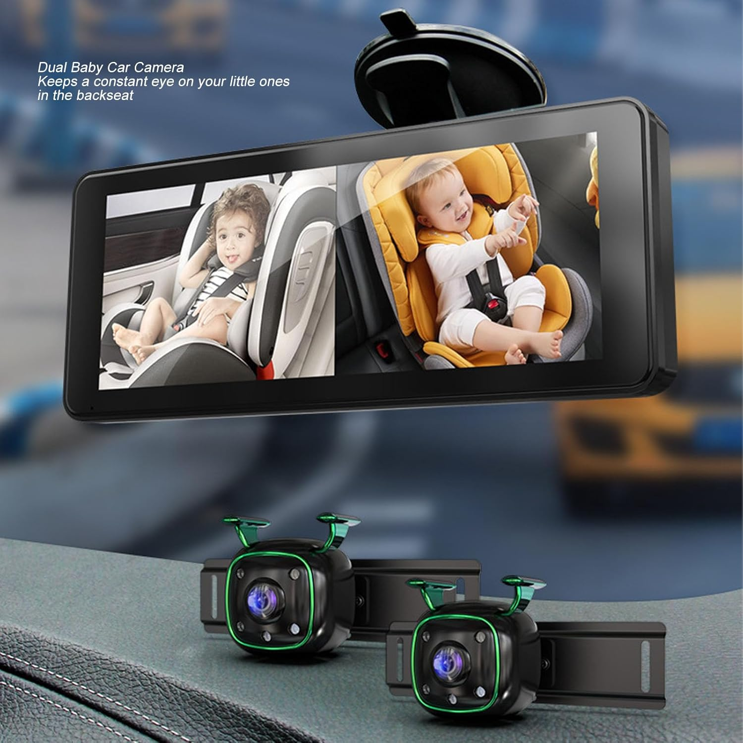 Baby Car Camera with 6.86Inch Screen, Rear Facing Camera HD 1080P Rearview Baby Car Monitor, Portable Baby Monitor for Travel, Easy Setup image number 2