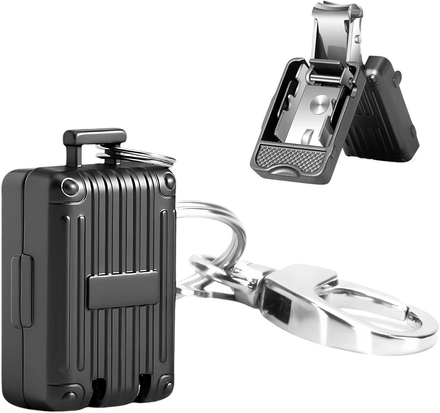 ABLY Portable Foldable Travel Nail Clipper, Stainless Steel Splash Proof Design, Mini Nail Trimmer Ideal for Home and Outdoor Activities (Black)