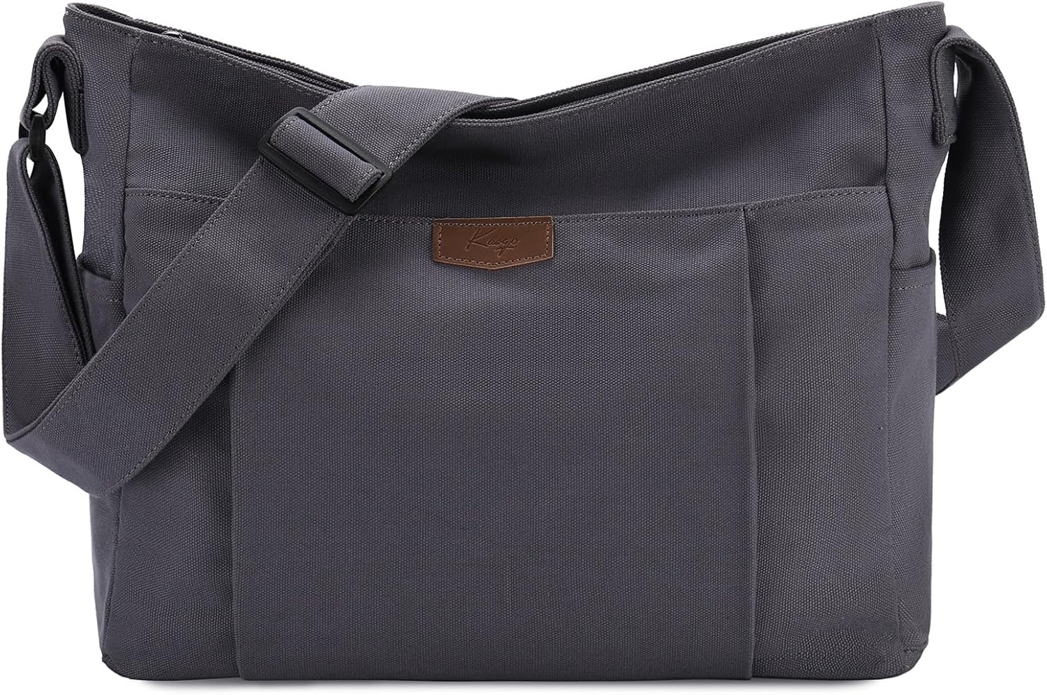 KASQO Canvas Messenger Bag, Large Lightweight Hobo Crossbody Tote Bag for Women Men Casual Shoulder Bag for College Travel Work