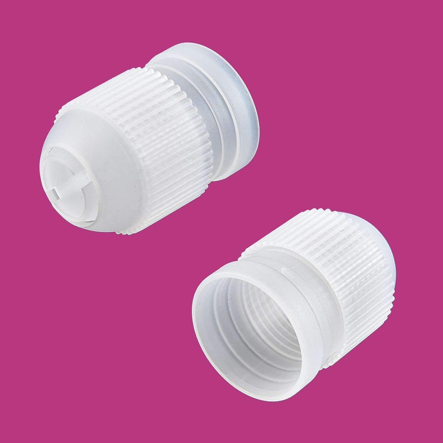 White Pastry Bag Coupler, 12 Pcs Three Different Sizes Plastic Standar Cake Decorating Pipe Tip Coupler for Piping Bags Icing Nozzles image number 2