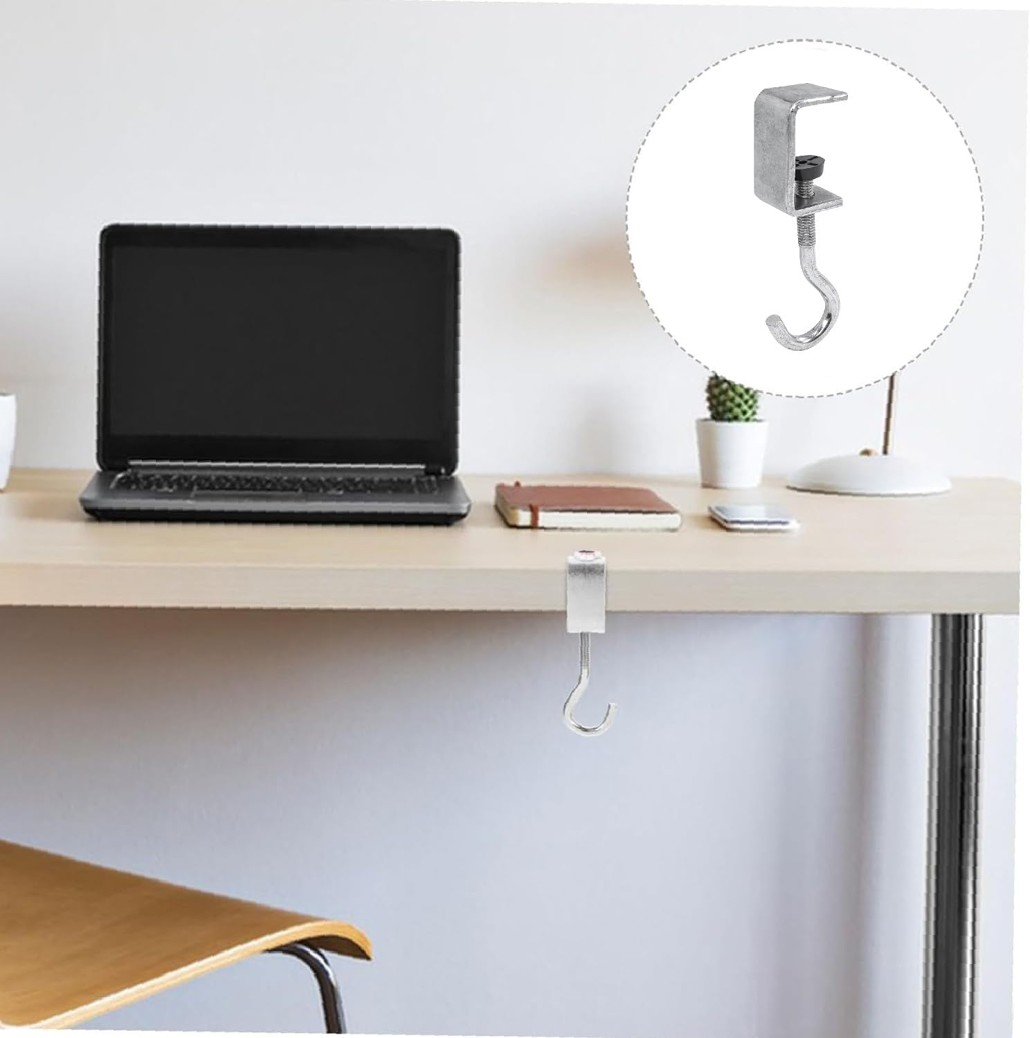 Wzenclave 6Pcs Desk Mount Hook and Schoolbag Holder Hook Clamps School Put Backpacks Headphone Hanger Stand School Put Backpack Artifact School Desk Hook Adjustable Elementary School Backpack Book image number 2