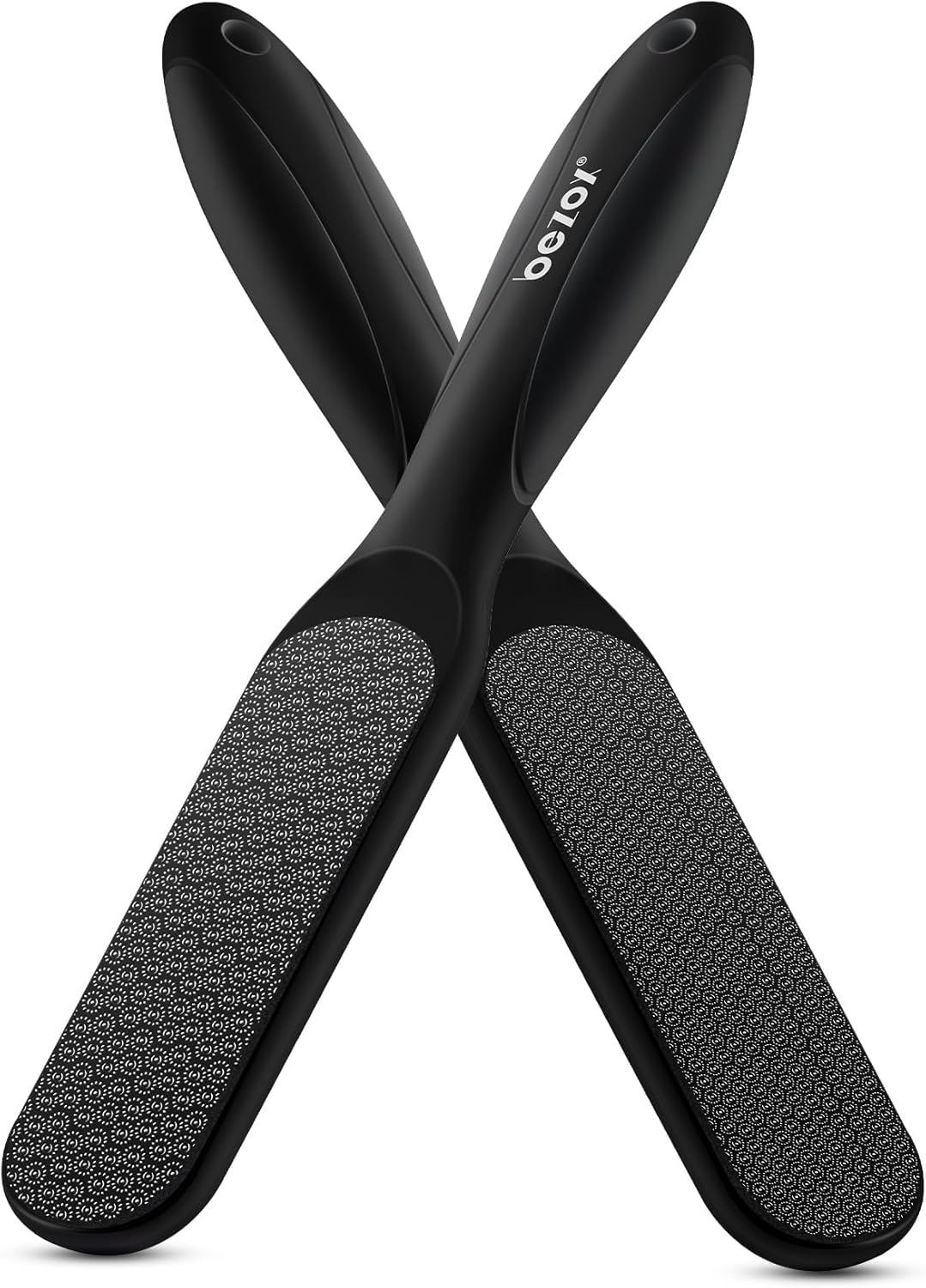 BEZOX Double-Sided Glass Foot File Callus Remover(1 PCS), Foot Scrubber for Dead Skin, Smooth Feet Pedicure Tools for Feet, Pumice Stone for Feet, Heel Scraper for Cracked Heels - Black