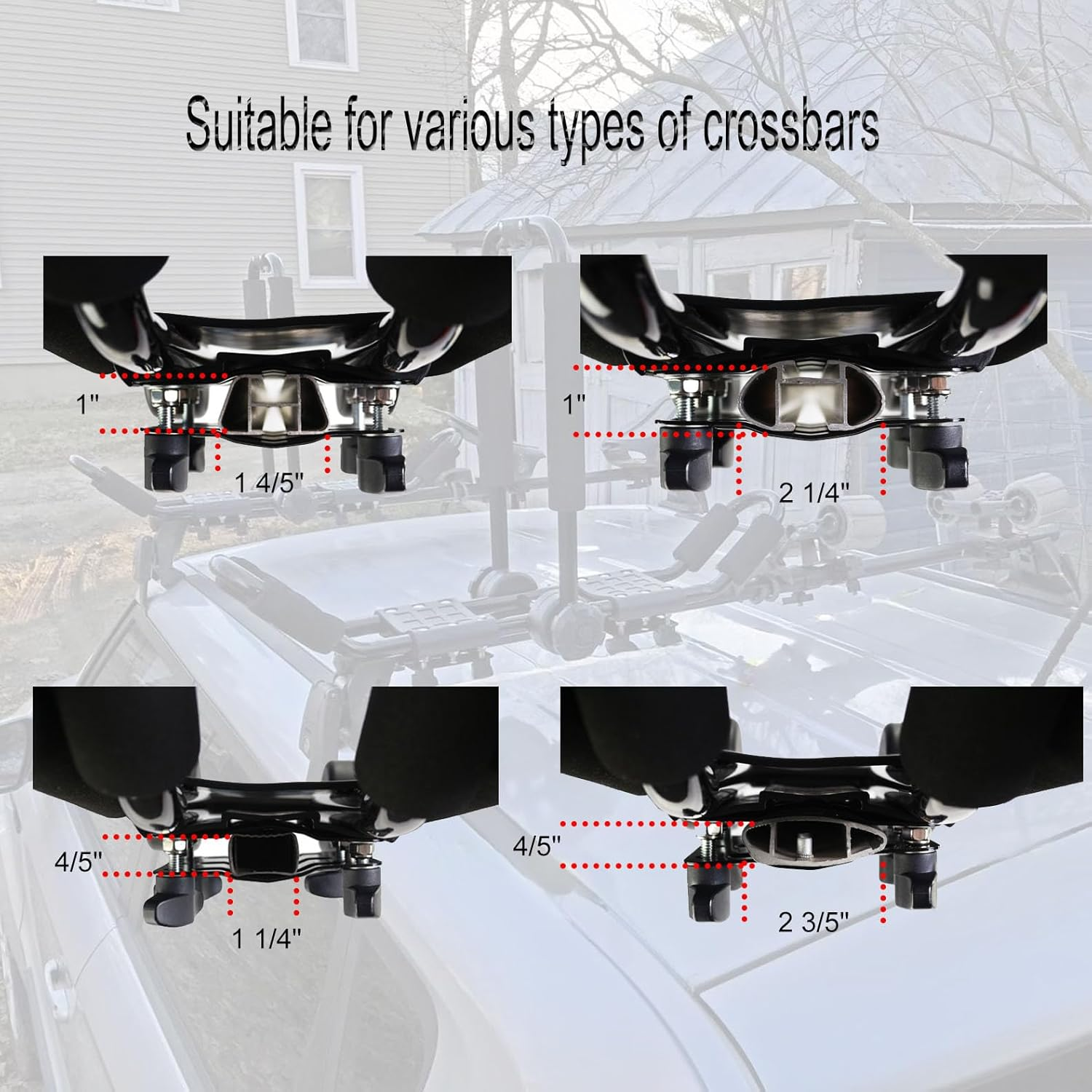 Folding Kayak Roof Rack Adjustable for Kayak/Canoe/Sup,J-Bar Rack on Roof Mounting on SUV, Car and Truck Crossbars. (23-Krf-2) image number 1