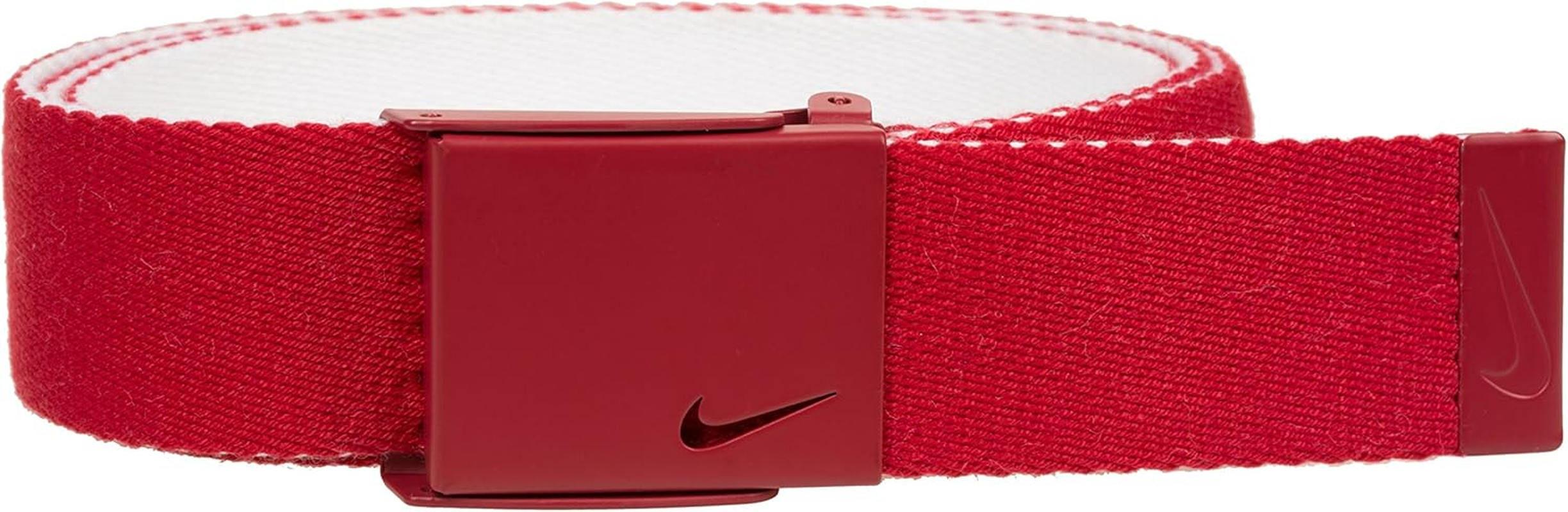Nike Men'S New Tech Essentials Reversible Web Belt, Khaki/White, One Size - Team Orange/White image number 4