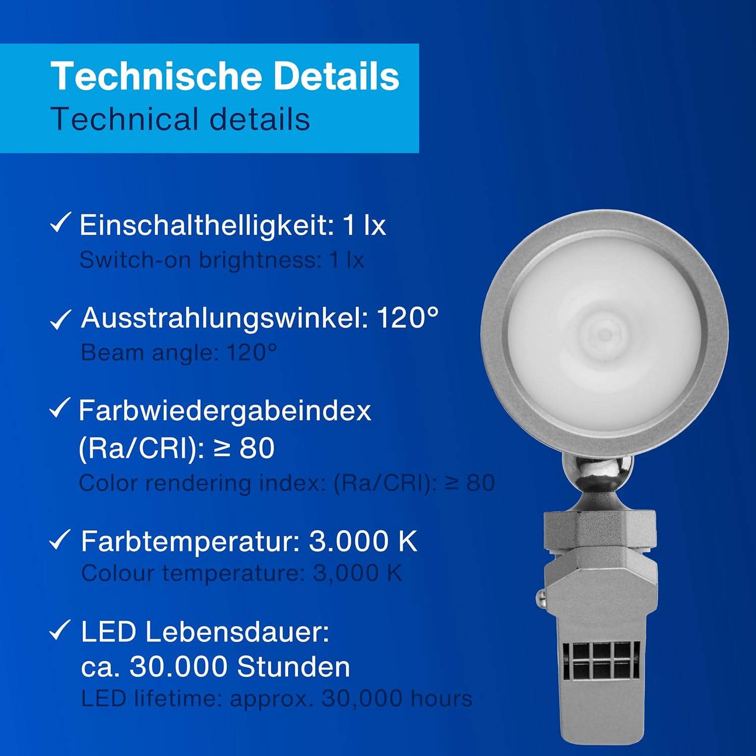 REV LED Wall Light with Battery and Motion Sensor, 180 Lm, Wireless, Dimmable, 360&deg; Rotatable, Path Light to Take with You - Ideal for Camping, Garage & Basement, IP54, Silver image number 3