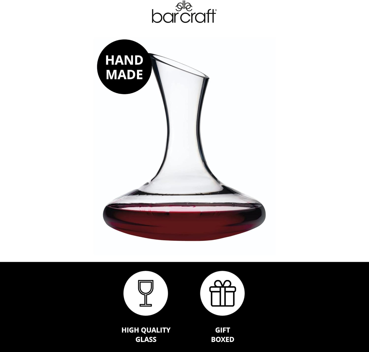 Barcraft Deluxe Glas Wine Decanter, 1.5 Litre image number 4