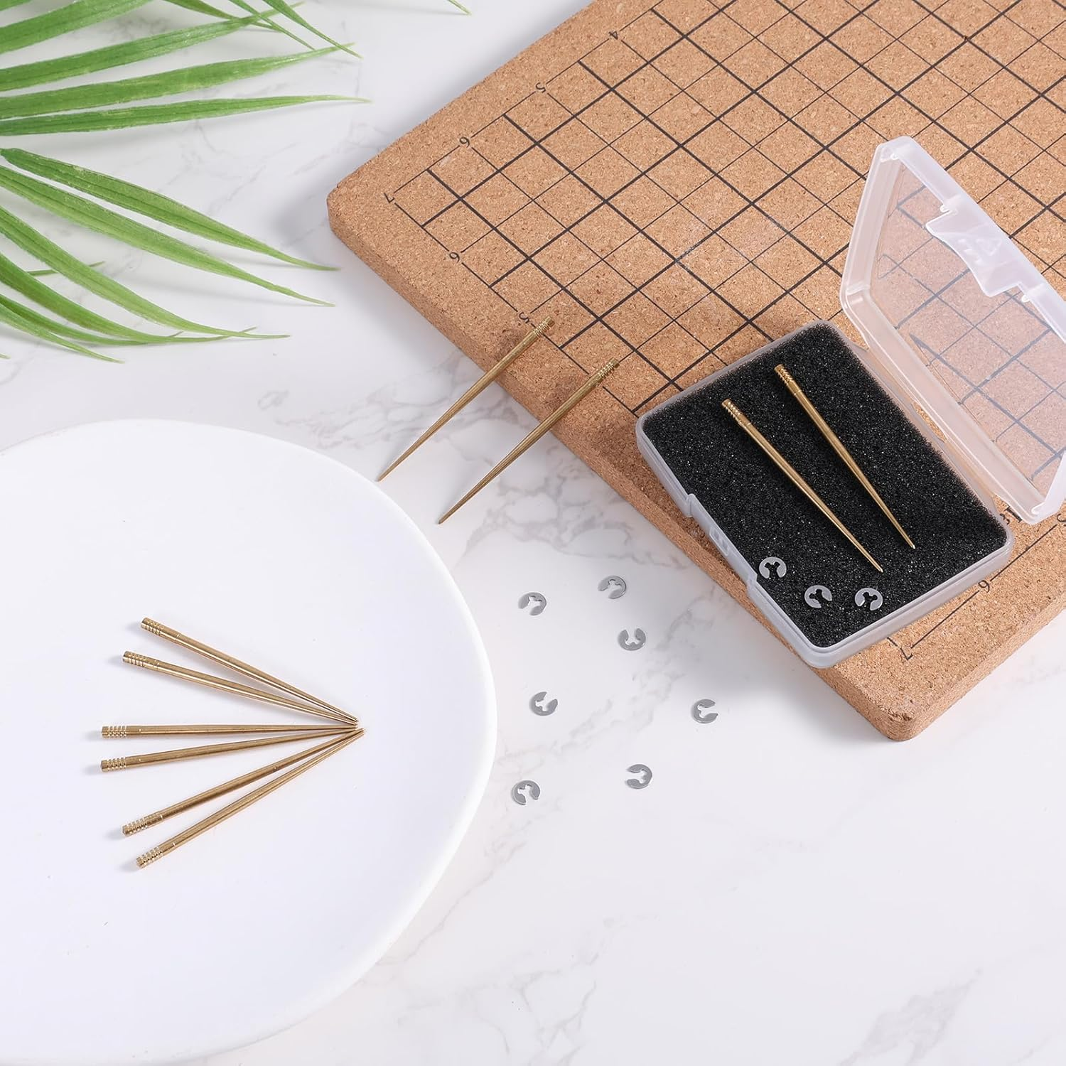 10Pcs Carb Needle Jets, Copper Carburetor Nozzle Jets with Clips Carb Jet Needle Kit Carburetor Replacement Parts for Spray Needles PW-K21-34, PE24-30 Accessories image number 5