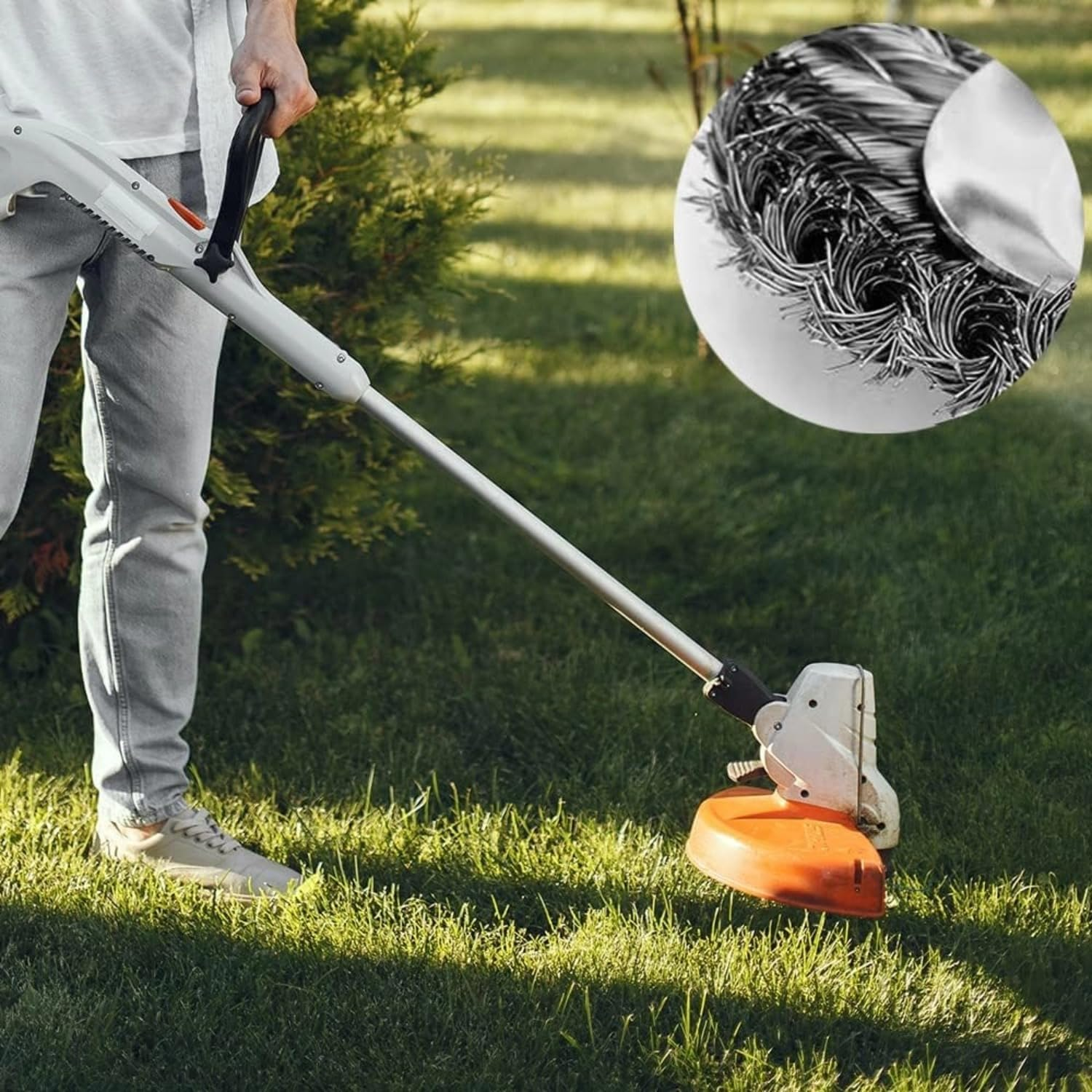 Lyfengdeam 6/8" Weed Brush Steel Wire Trimmer Wheel Garden Lawnmower Grass Cutter Head image number 5