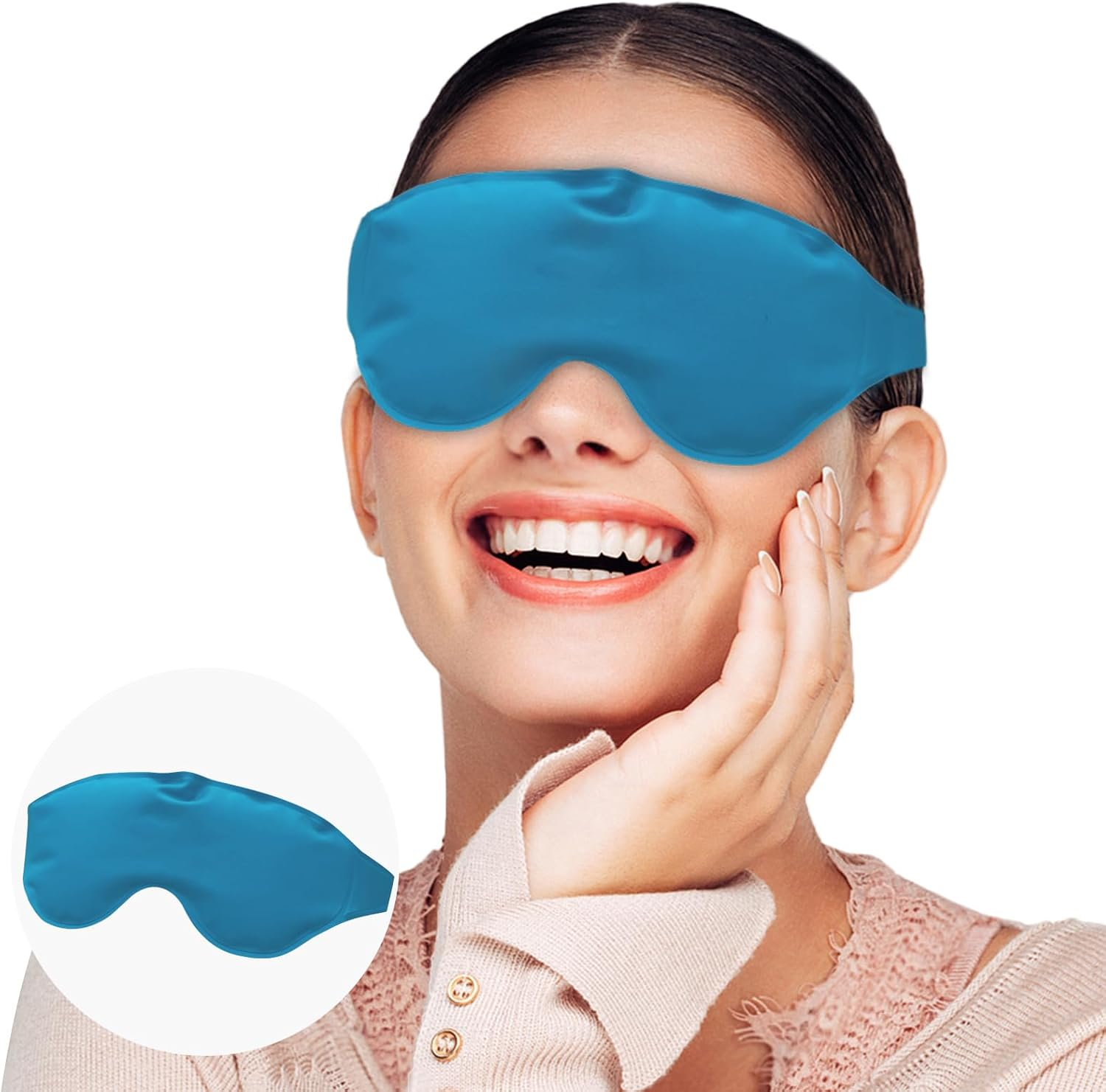 Gel Eye Mask Cold Pack Reusable for Puffy Eyes, Hot/Cold Compress for Discomfort, Dry Eyes & Dark Circles, Long Lasting Cooling Sleep Mask for Pain Relief after Surgery image number 2