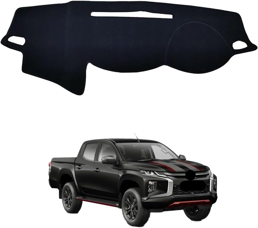 Evervenz Dash Mat for Mitsubishi Triton 2015 2016 2017 2018 2019 2020 2021 2022 2023 2024 2025 Flannel（Without HUD） Dash Cover Dashboard Cover Triton01 image number 3