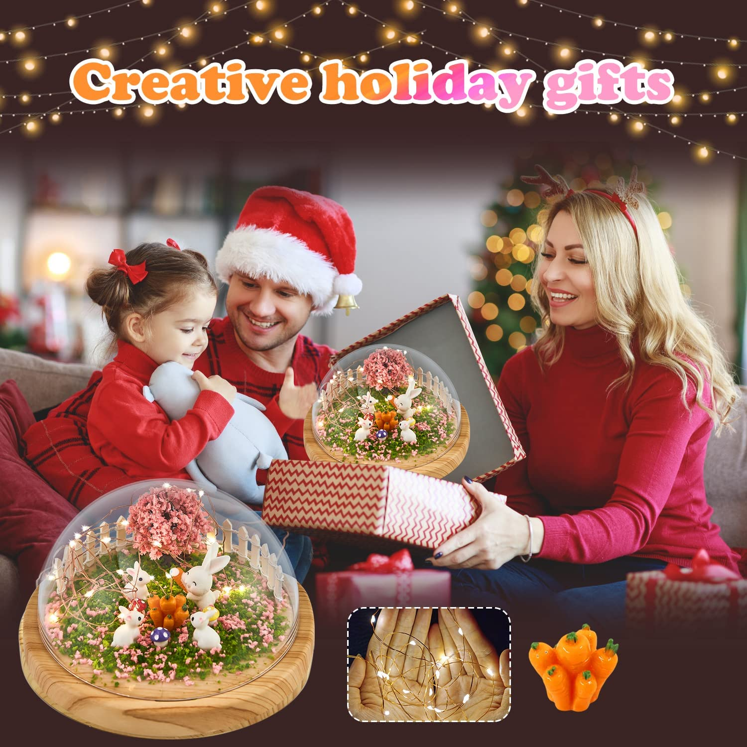 Make Your Own Night Light, Rabbit DIY Kits for Girls Creative Magic Night Light USB Upgrade Edition Bunny Toys, Arts and Crafts Lamp Project for Girls, Gifts for 4 5 6 7 8 9 10 Year Old Girl image number 3