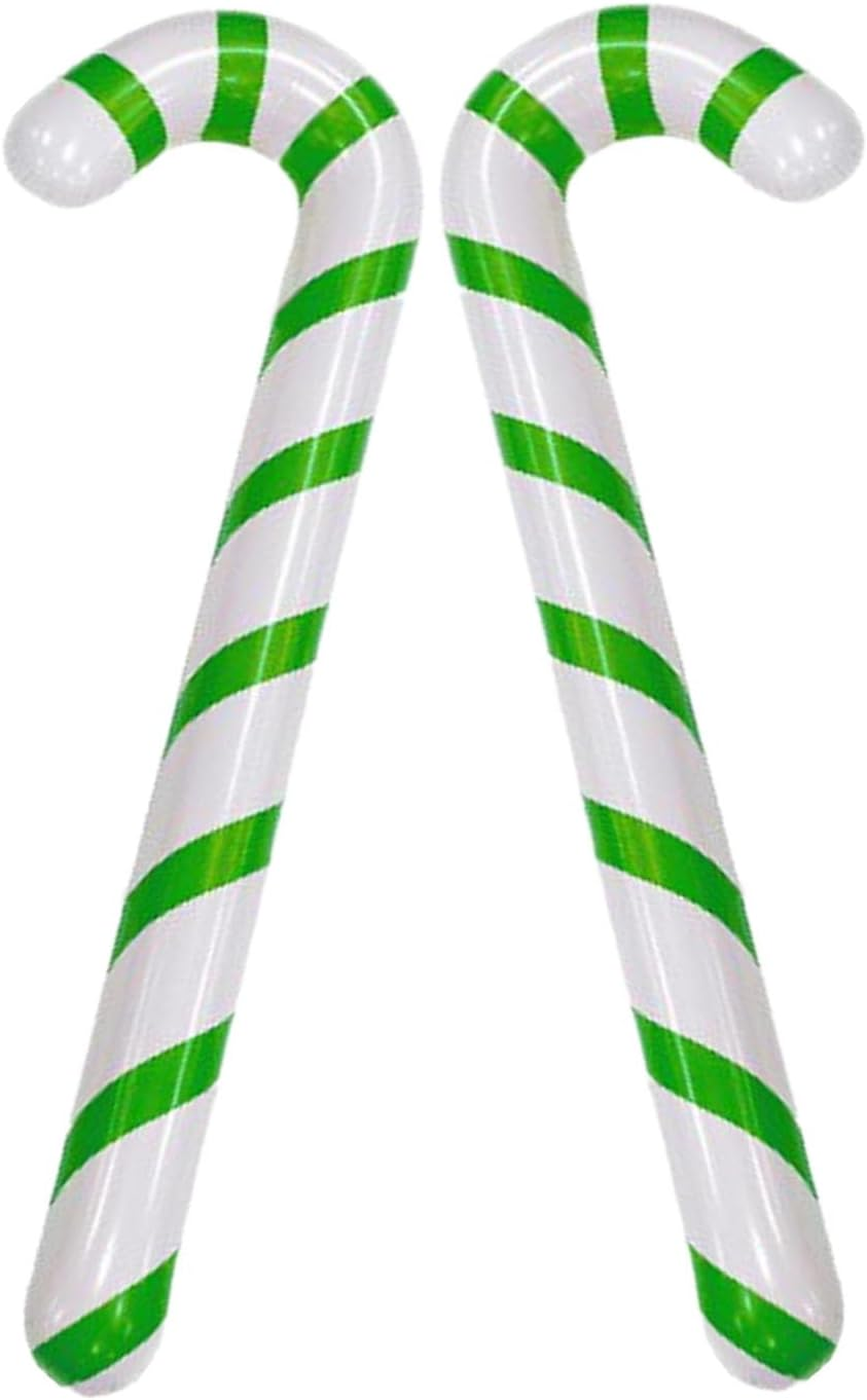 Soochat Inflatable Candy Canes Balloons Inflatable Christmas Candy Cane for for Christmas Indoor and Outdoor Party Decorations Winter Holiday Supplies (Red)