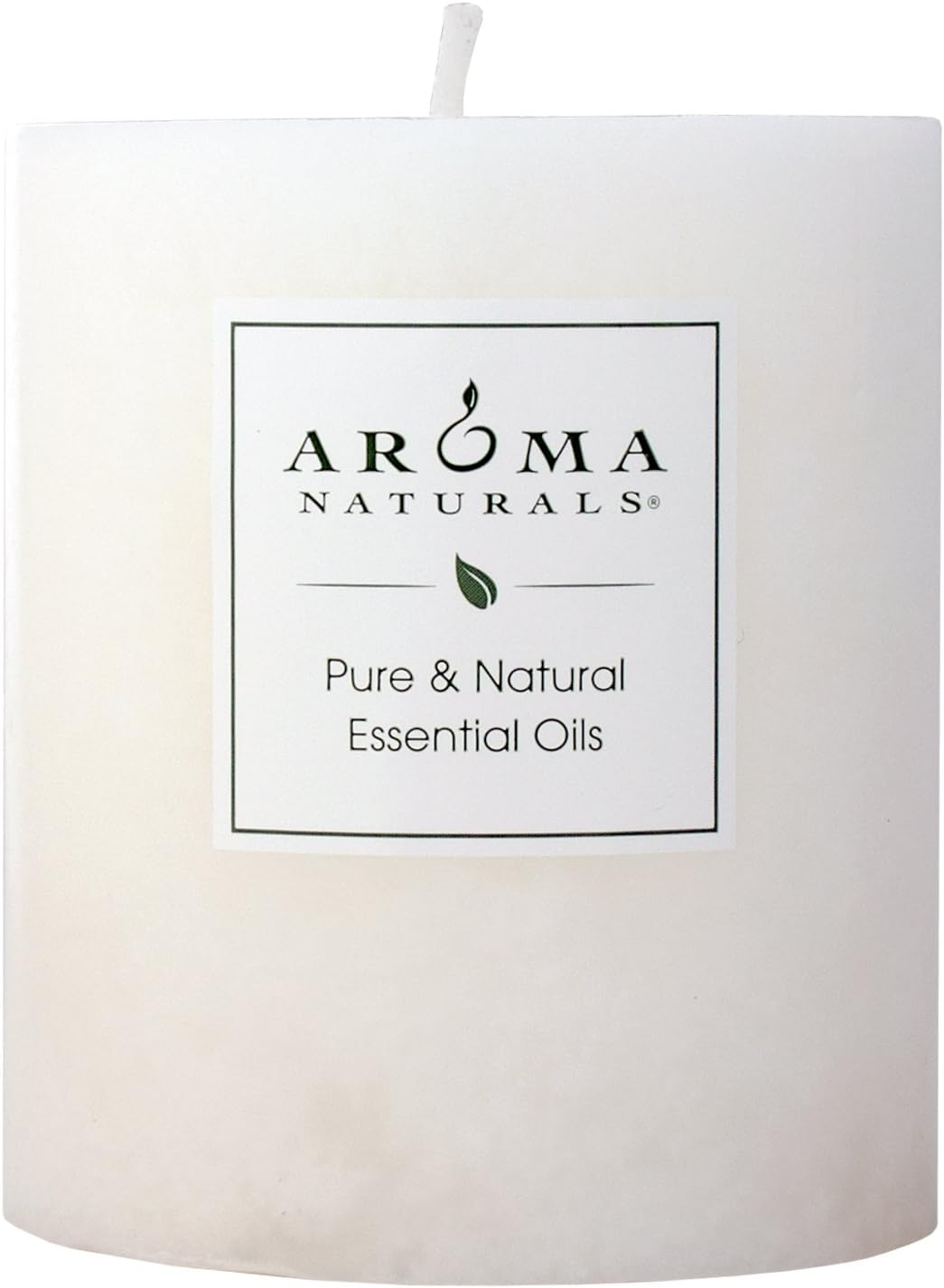 Aroma Naturals Patchouli and Frankincense Essential Oil White Scented Pillar Candle, Meditation, 3 Inch X 3.5 Inch