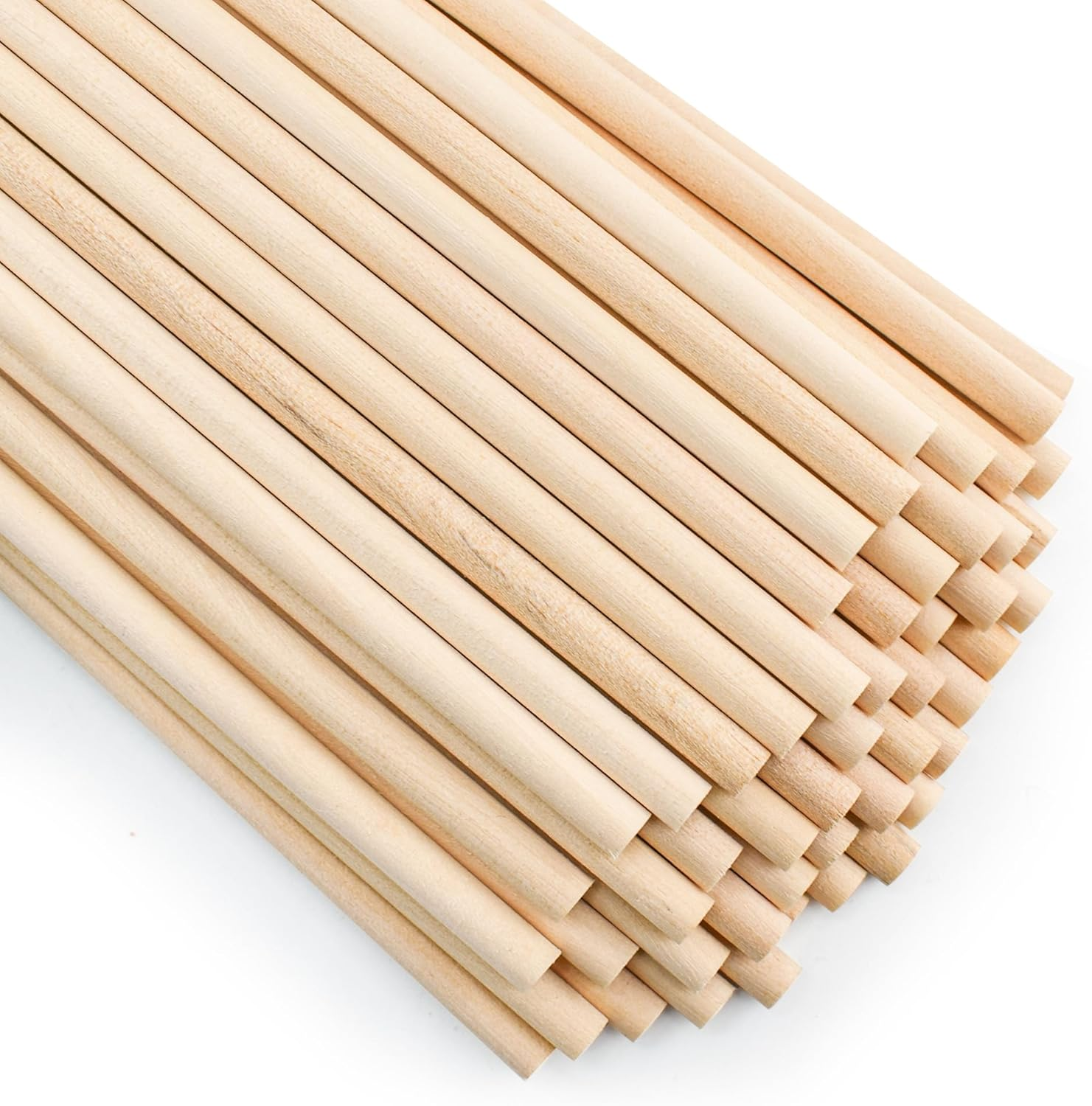Enkrio 50PCS Dowel Rods Wood Sticks Wooden Dowel Rods - 3/16 X 6 Inch Unfinished Wood for Crafts Doweling Rods for Crafts and Diyers - 1/4'' X 12'' Dowels image number 6