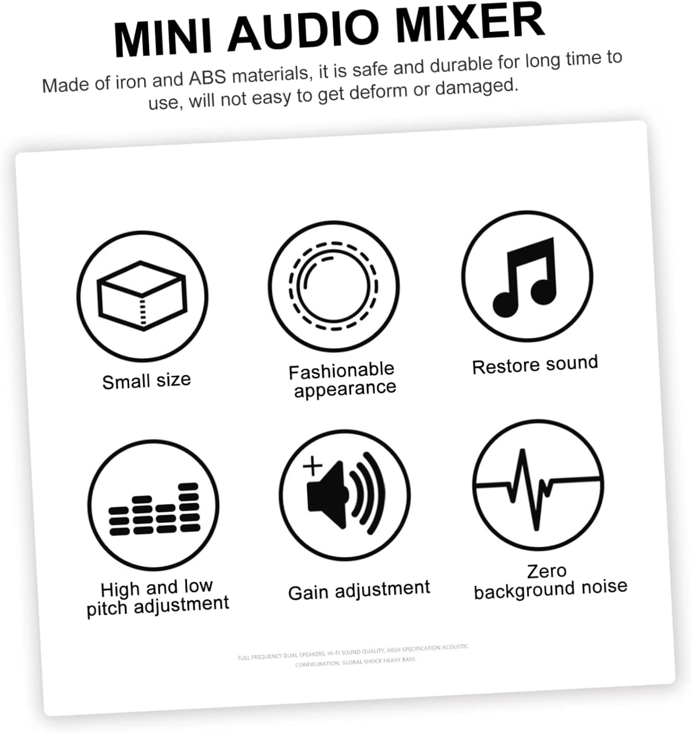WHAMVOX Portable Audio Mixer Mini Stereo Passive Mixer for Live No Power Supply Needed image number 2