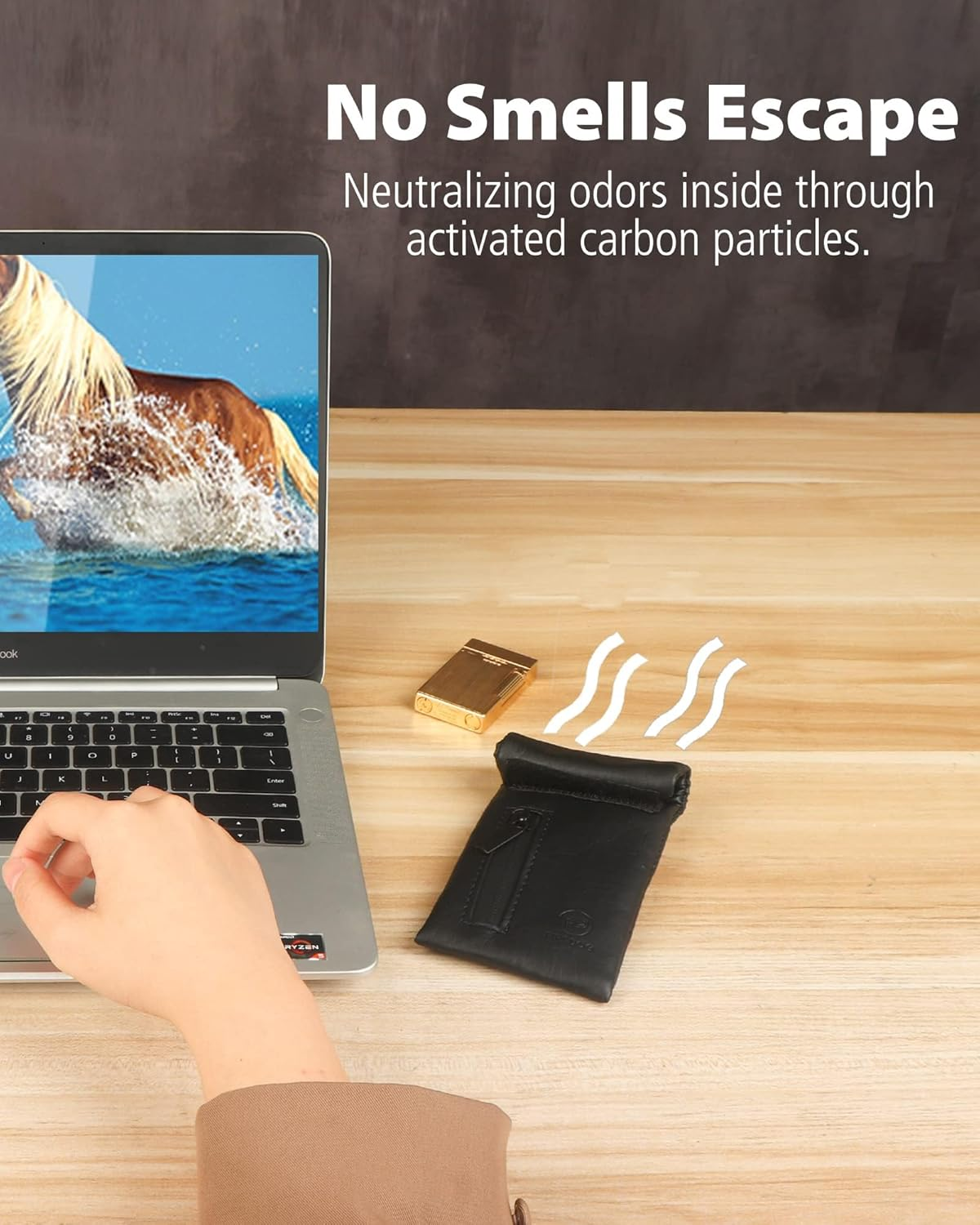 FIREDOG Smell Proof Bags, Carbon Lined Odor Proof Bag for Dog Tested 3"X6" Stash Travel Storage Pouch Pocket (Black) image number 1