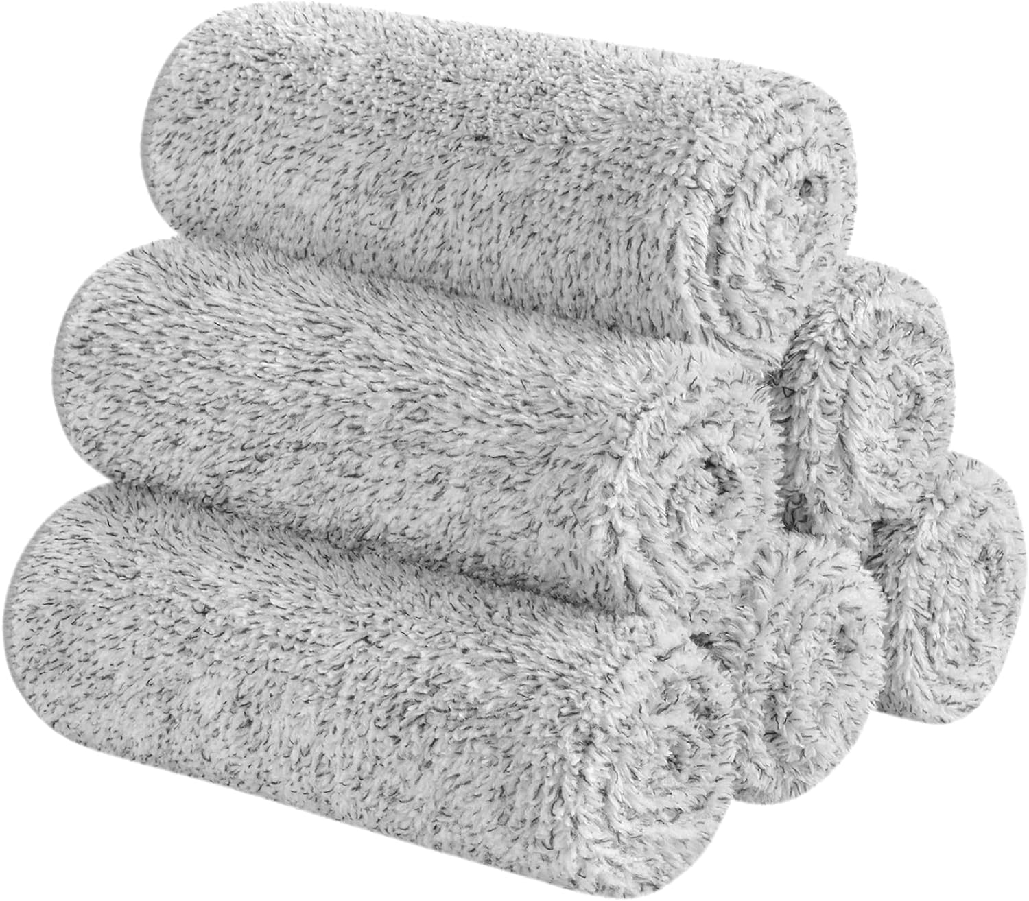 SINLAND 6 Pack Microfiber Face Towels Ultra Soft Bamboo Charcoal Facial Washcloths Reusable Makeup Remover Cloths Face Cloth for Bath 12Inch X 12Inch