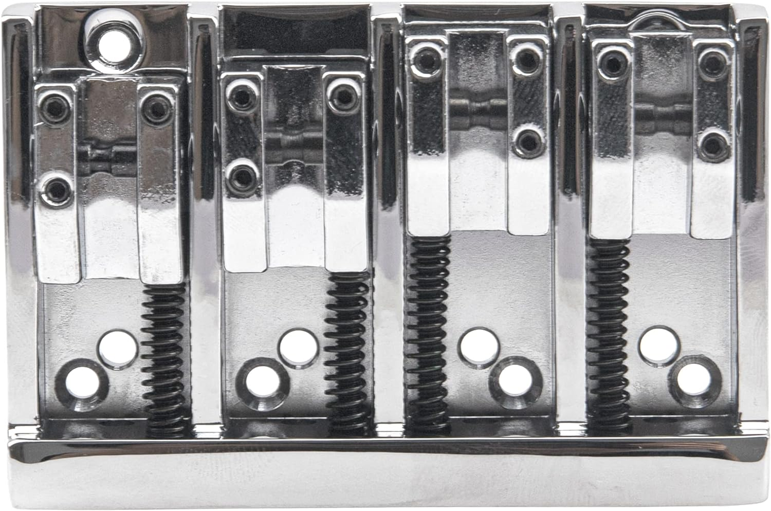 1Pcs 4 String Electric Bass Bridge High-End Roller Saddles Bridge Tailpieces Suit Compatible with Bass Guitar Accessories (Silver) image number 2