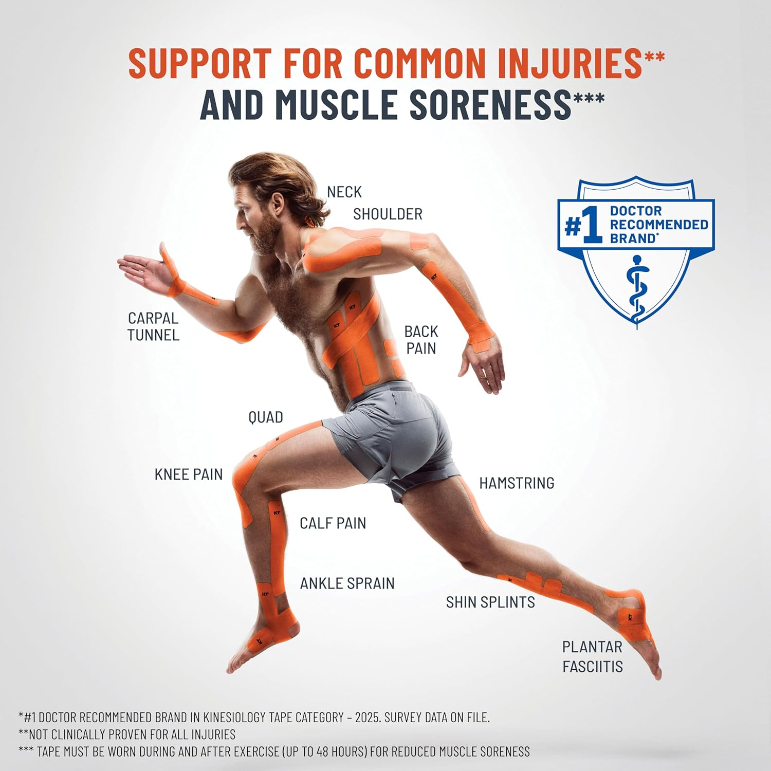 KT Tape, Original Cotton, Elastic Kinesiology Athletic Tape, 16&rsquo; Uncut Roll image number 2