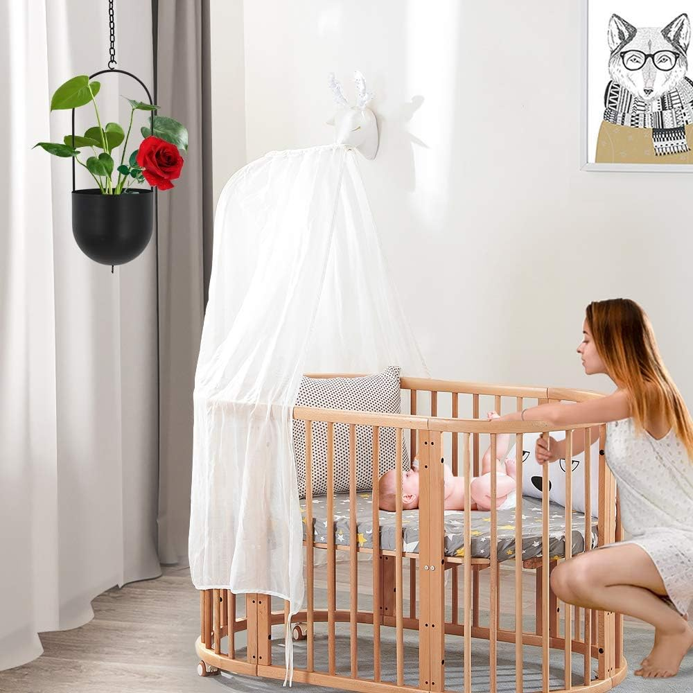 Black Metal Plant Hanger Metal Wall and Ceiling Hanging Planter Modern Planter Mid Century Flower Pot Plant Holder(D=6.29'') image number 3