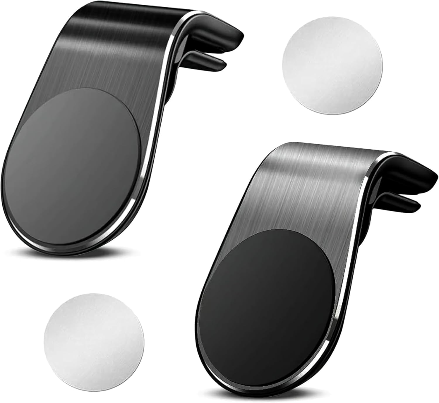 Super Strong Magnet Car Vent Phone Holder - 360&deg; Swivel L-Shape Mount for Any Mobile(Black)