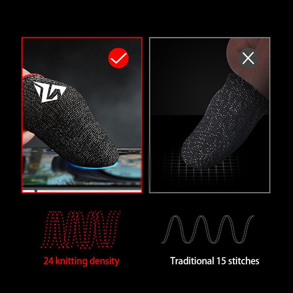 3 Pairs Phone Mobile Game Finger Sleeve Thumb Gloves Sweatproof Gamer for PUBG Pink (Style B) image number 5