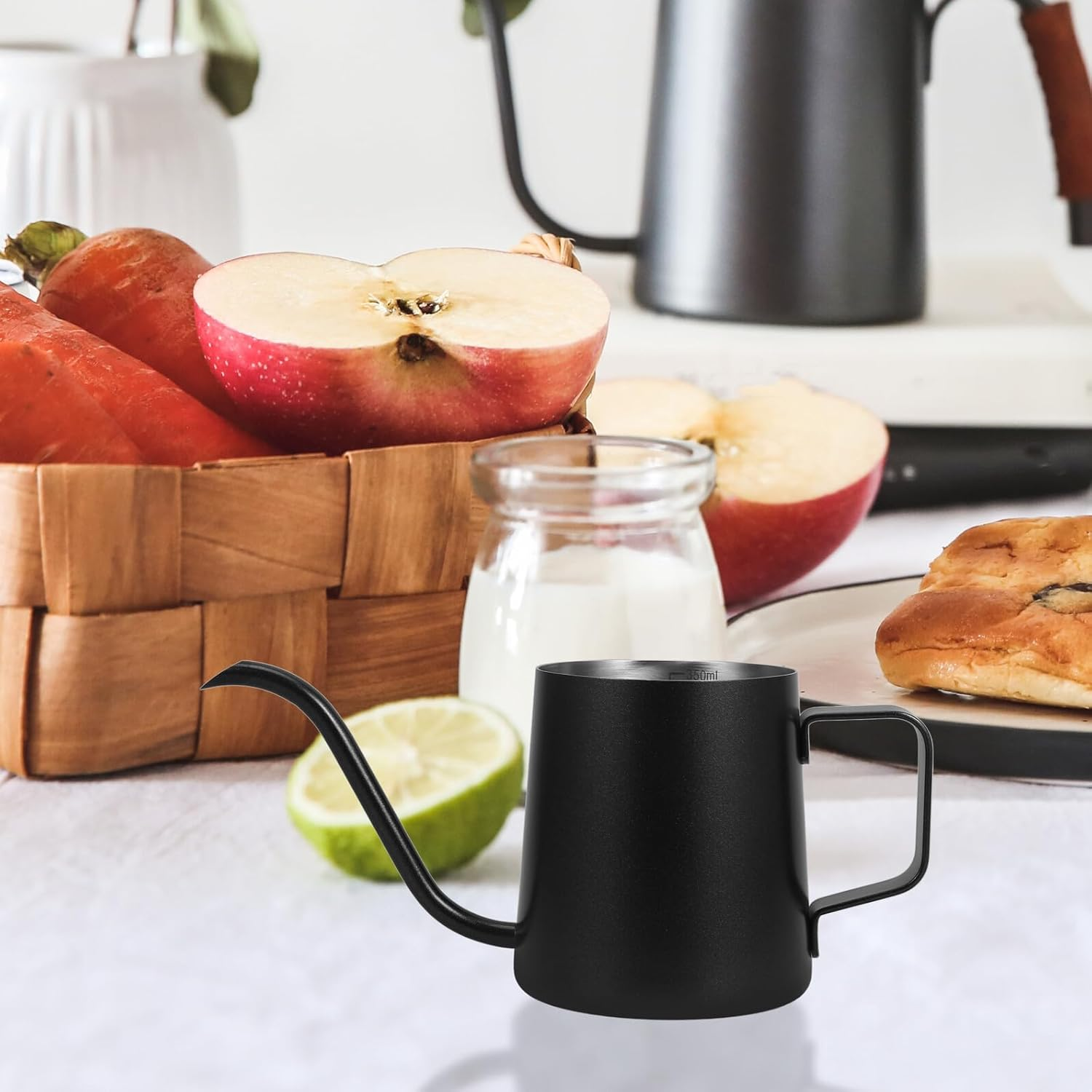 TOBBOMEY Gooseneck Coffee Kettle Stainless Steel Manual Pour-Over Pot with Fine Spout for Home Brewing Hand Drip Coffee Tea Milk and Precise Water Flow Control image number 6