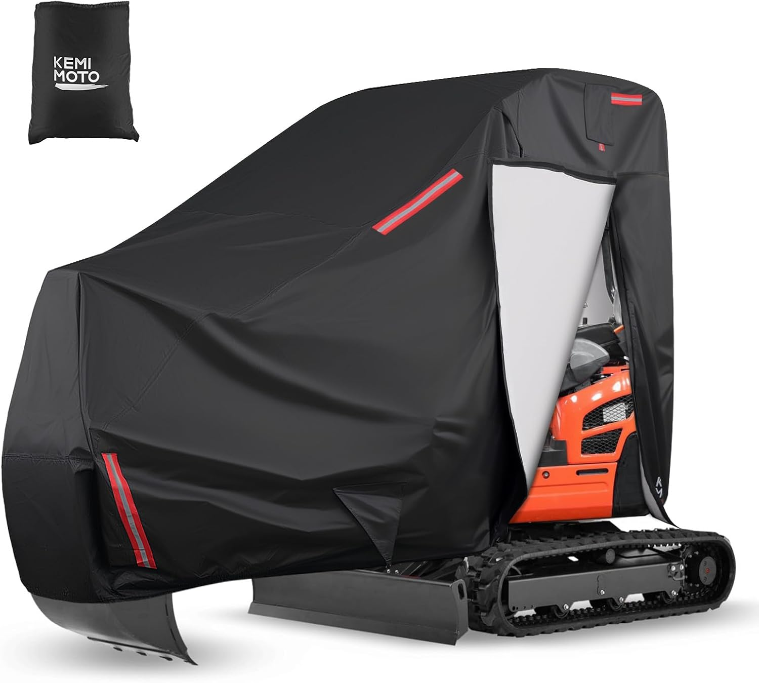 KEMIMOTO Mini Excavator Cover Compatible with Kubota U17 / Kubota KX018-4 / Bobcat E17 / Bobcat E19 / Bobcat E20 Waterproof and Ventilated Cover with Side Zipper image number 1
