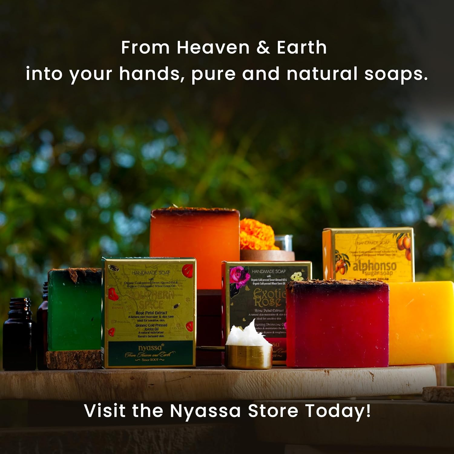 Nyassa Raat Ki Raani Handmade Soap 150 Gms with Shea Butter & Jojoba Oil. Paraben Free, Cruelty Free and 100% Vegetarian. image number 5