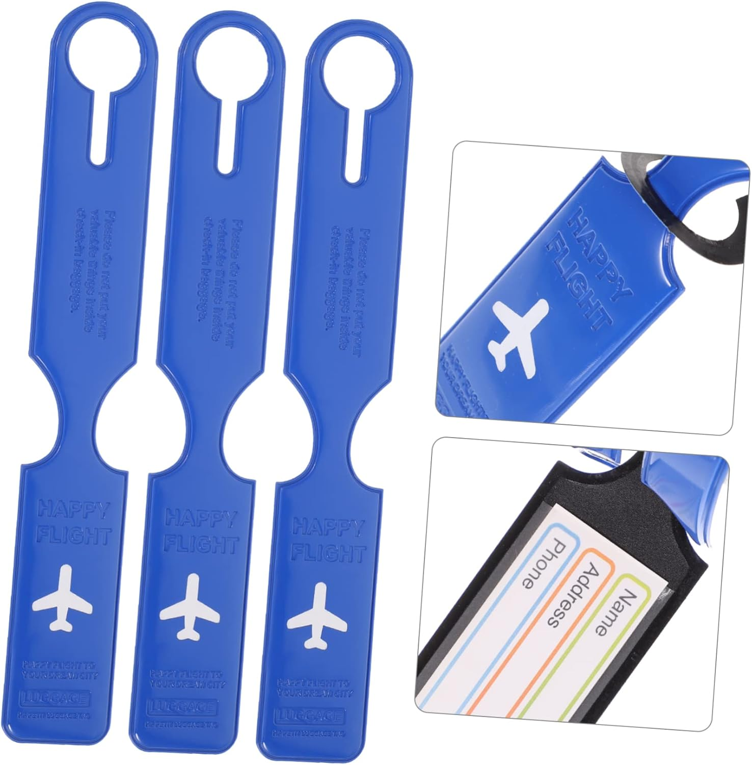 VERDANVERSE 3Pcs PVC Luggage Tags Travel Baggage Label Id Tags for Suitcases Backpack Accessories image number 2