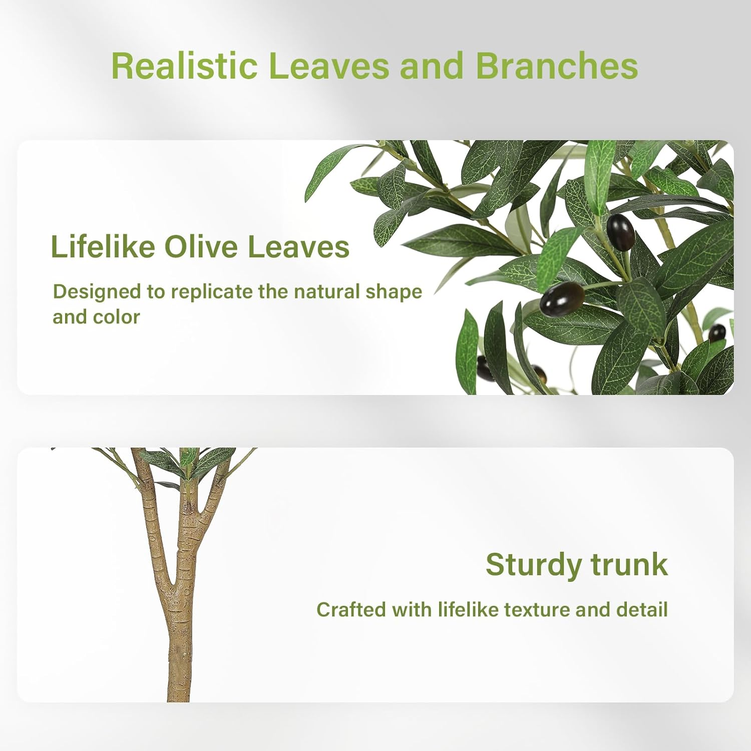 4Ft Faux Olive Tree - Olive Trees Artificial Indoor 4 Feet with Realistic Leaves and Natural Wood Trunk, Potted Fake Silk Plant Artificial Trees Indoor for Home Office Decor