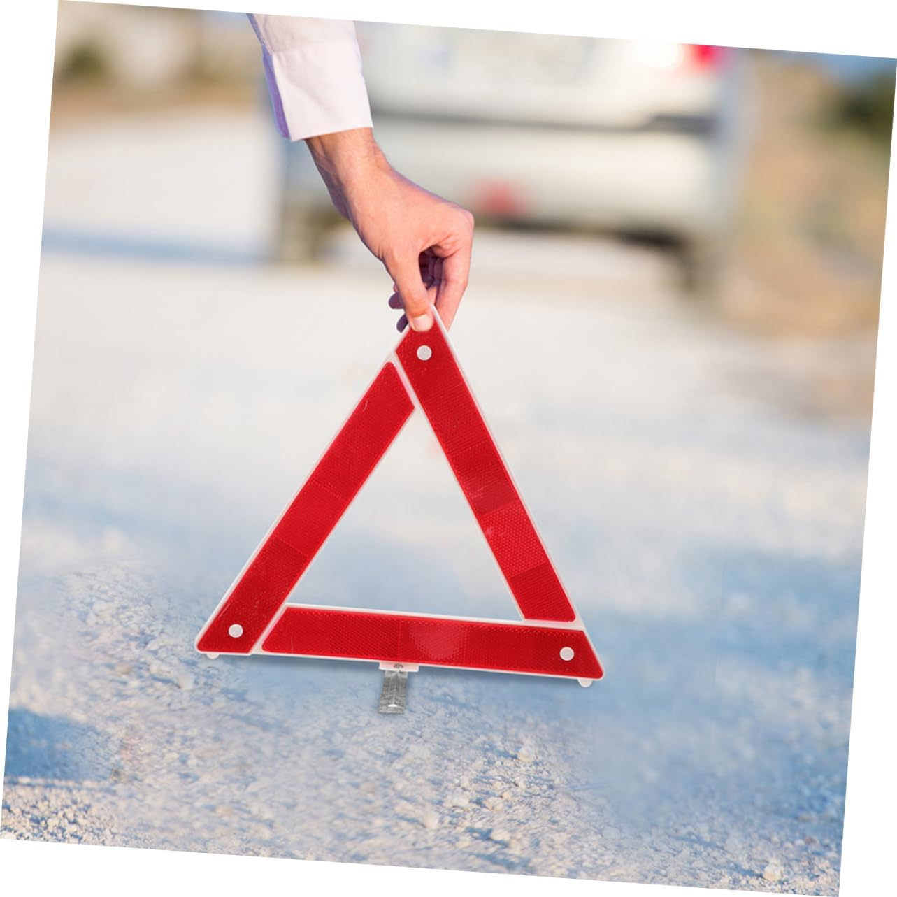 2Pcs Car Warning Triangle Reflective Safety Sign Emergency Roadside Safety Triangle for Cars image number 1