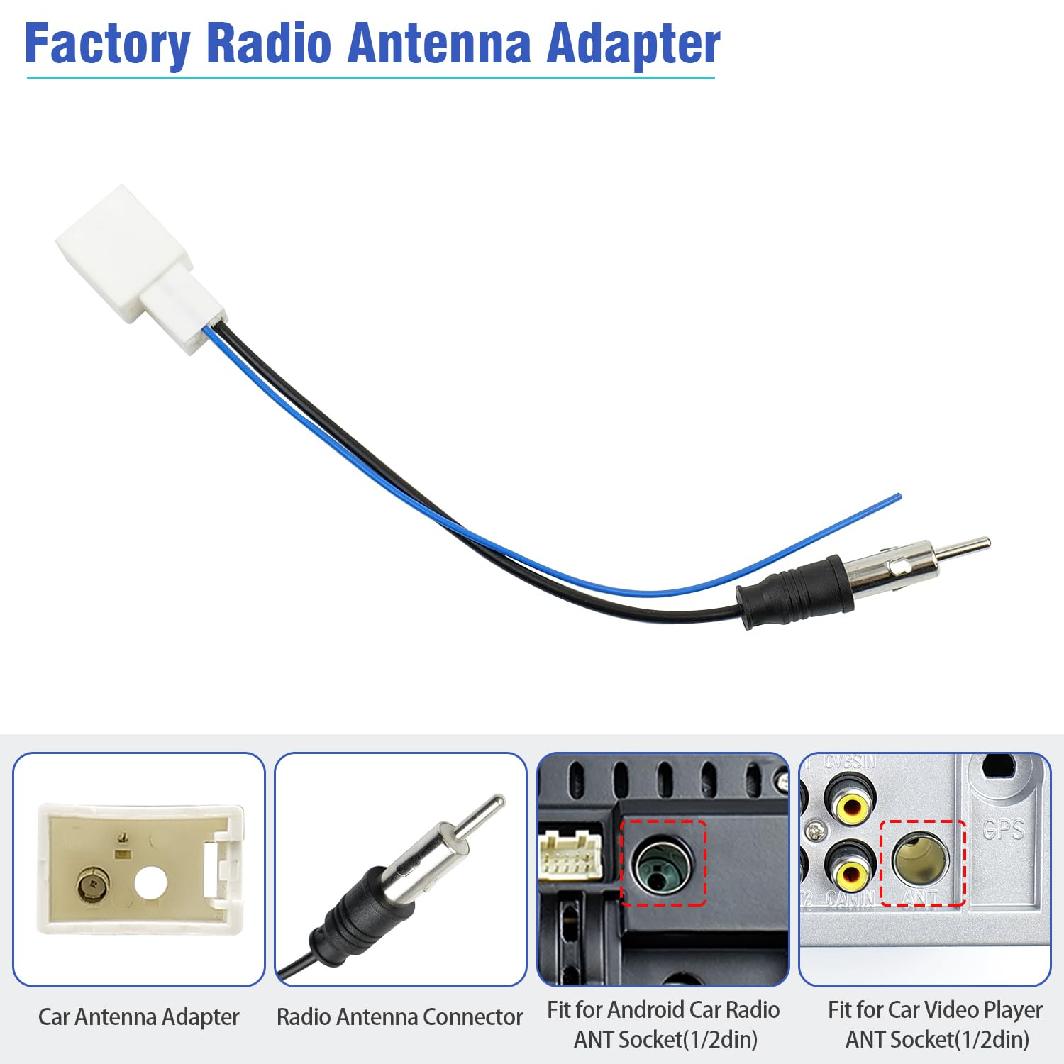 Radio Wiring Harness Adapter Kit Compatible with Toyota Camry Corolla RAV4 Cruiser Sienna Tacoma Highlander Prius, Car Stereo Power Speaker Wire Harness with Butt Connector Radio Antenna image number 3