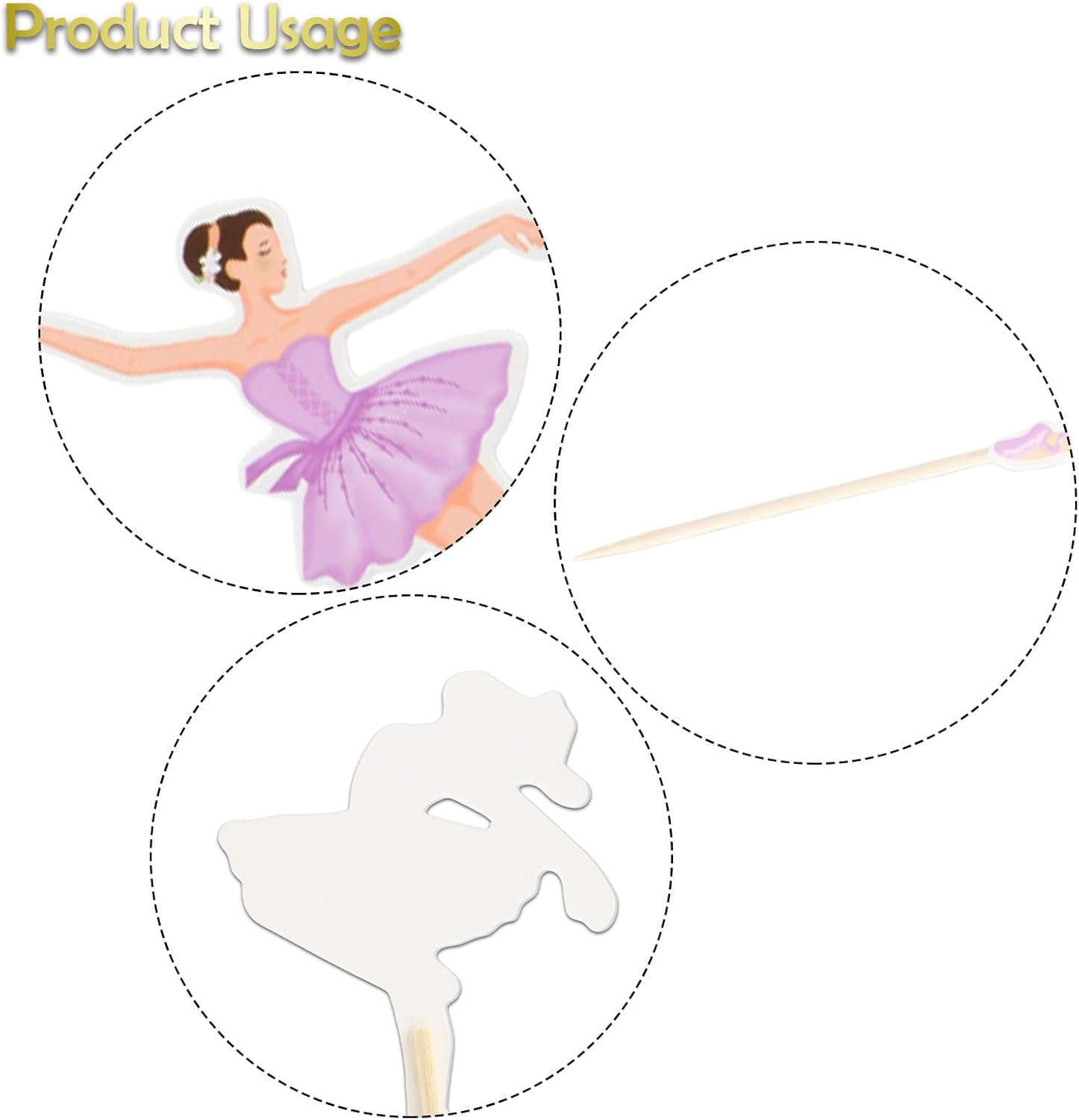 Aomhrek Ballerina Cake Topper Set, 8 PCS Personalised Cupcake Toppers for Girls, Princess Cake Toppers, Perfect for Cupcakes and Birthday Parties image number 1