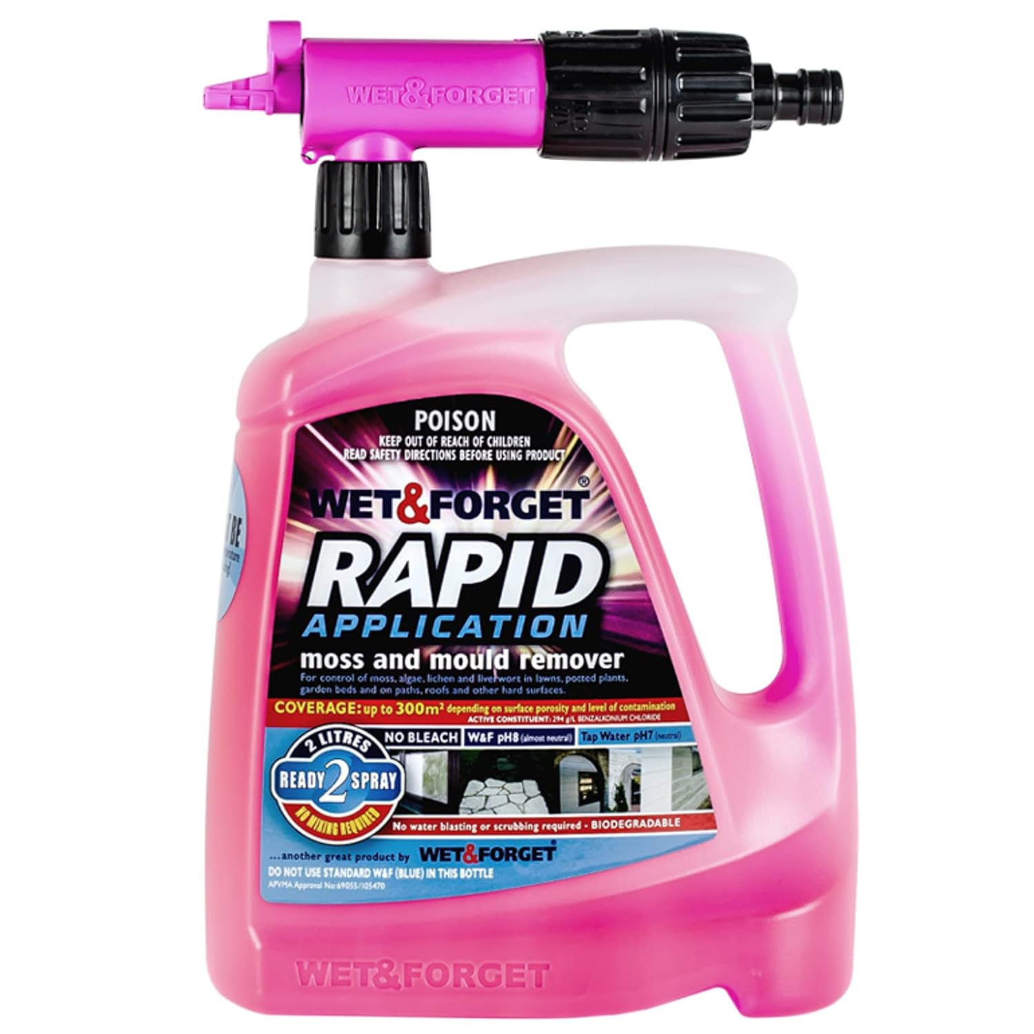 Wet & Forget Rapid Application 2L Moss and Mould Remover image number 5