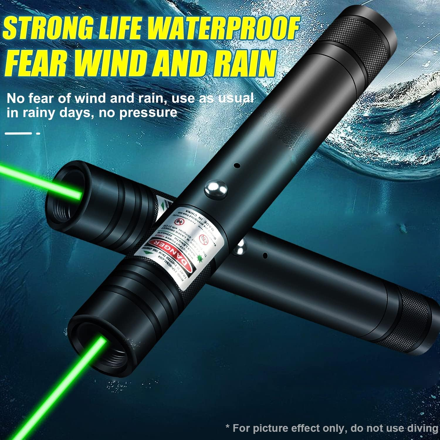 High Power Green Laser Pointer Rechargeable Flashlight with Laser Pointer Long Range Laser Pointer for Astronomy Construction and Outdoor Adventure image number 1
