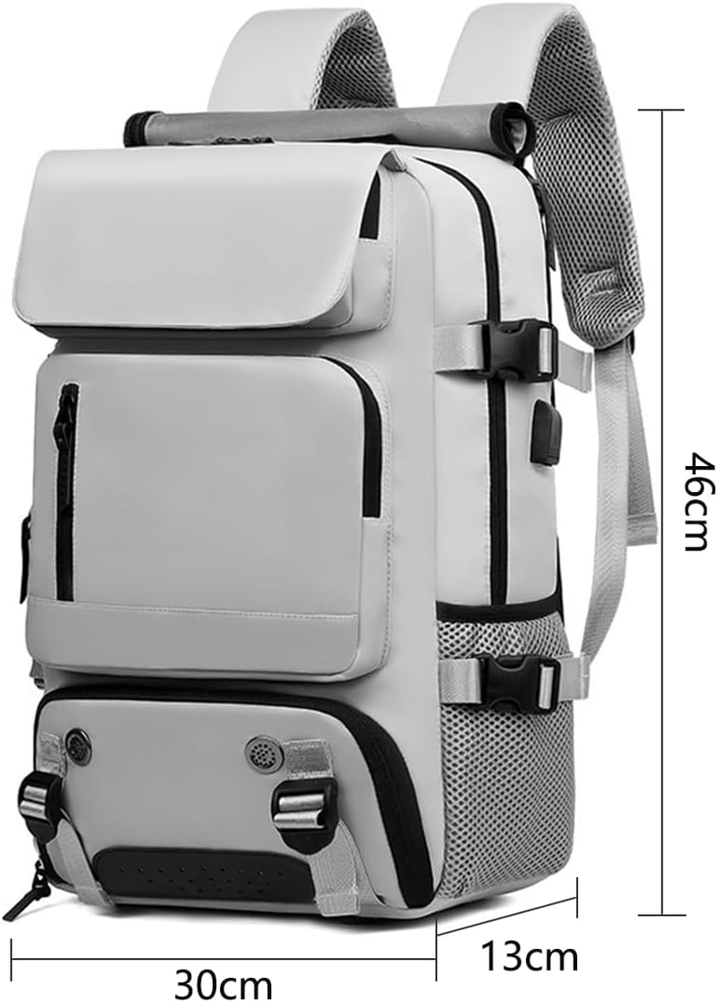 Betterlife Men'S Travel Backpack, Gray, Waterproof, with Shoe Pocket, USB Charging Port, Stylish Travel Large Capacity Backpack, Waterproof Laptop Bag image number 4