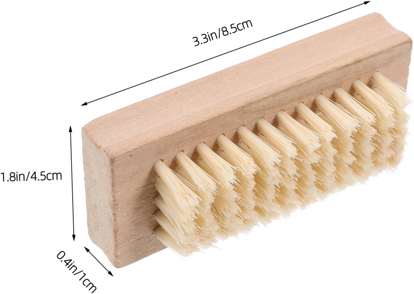 LOLIPPYY Wooden Handle Double Sided Bristle Nail Brush for Spa and Manicure Natural Bristle Material Compact for Nail Cleaning and Grooming image number 4