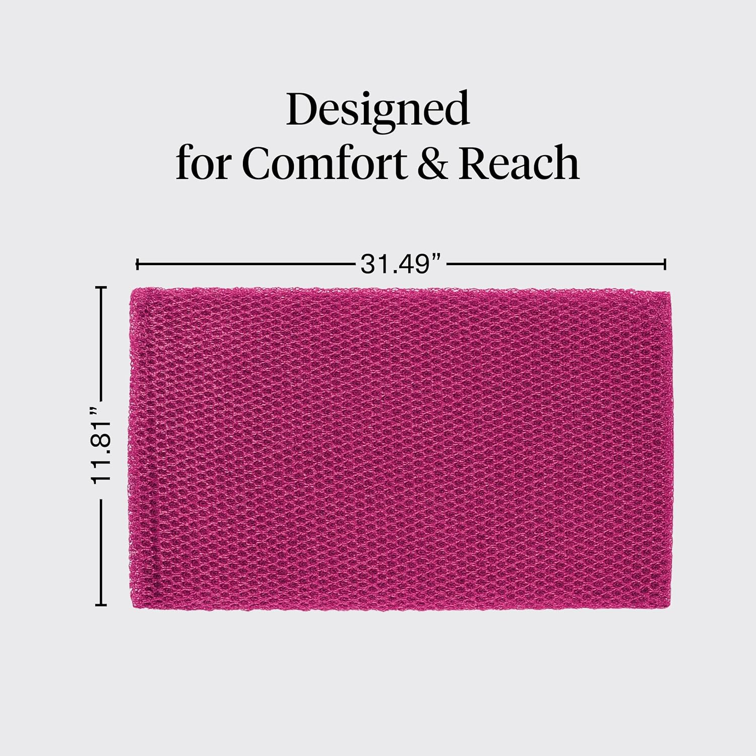 Kitsch African Net Sponge &ndash; Exfoliating Body Scrubber for Cleansing & Gentle Daily Exfoliation &ndash; Stretchable Bath Sponge for Hard-To-Reach Areas, Long-Lasting Shower Essential - Berry Pink, 3 Pcs image number 3