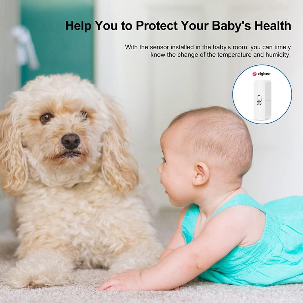 Mingzhe Tuya Zigbee Temperature Humidi Sensors Indoor Detector APP Real-Time Monitoring Intelligent Linkage Compatible Wi Alexa Need to Be Used Wi Gate-Way image number 5