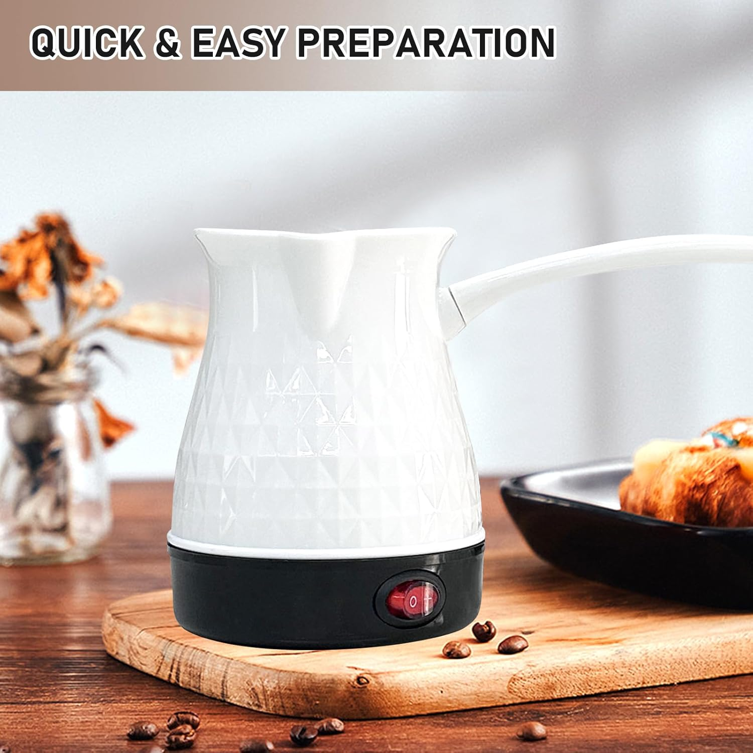 Byzesty Espresso Maker, Electric Turkish Coffee Pot, 500 Ml, Espresso Maker, Induction, Turkish Coffee Machine, Electric Coffee Maker, Mocha Pot for Home, Office, Travel for Espresso, Mocha, Tea image number 2