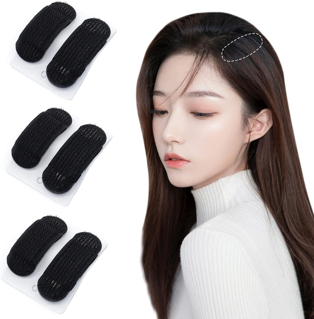 10 Pcs Thin Style Volume Hair Base Insert Bump It up Hair Pads Hair Styling Clip Hair Bun Maker Accessories(Black) image number 4