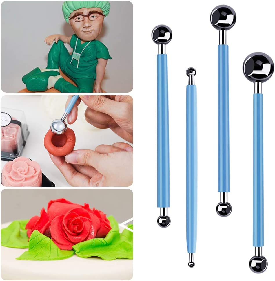 SENHAI 20Pcs Polymer Modeling Clay Sculpting Tools, Dotting Tools, Ceramic Clay Indentation Tools for Pottery Sculpture, Rock Painting, Art Carving Embossing and Nail Art, Including a Carrying Pouch image number 6