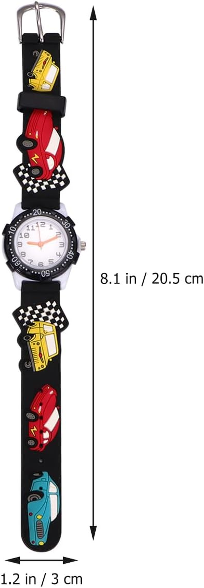 Gatuida Children'S Watch Kids Cartoon Car 3D Watch Girl Child PVC Water Proof Blue Pattern Kid Watch - Orange image number 2