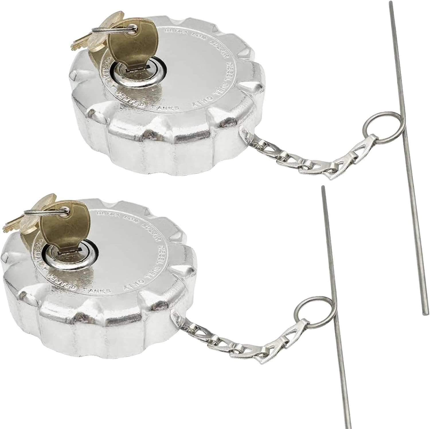 JEEFHO 2Pcs 20770691 3&Prime; Locking Fuel Cap, Truck Fuel Tank Cap Compatible with Volvo VN & VNL Heavy Duty Trucks Models, Replaces # S-23949 20511590 VOL20770691 Fuel Tank Cap (2Pcs) image number 1