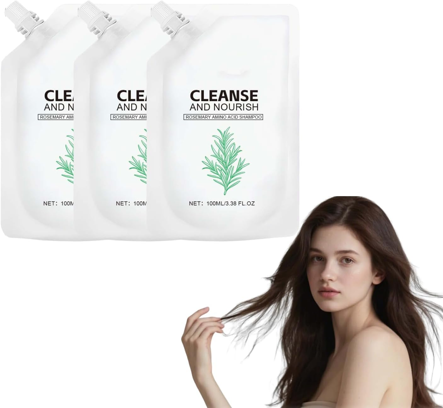 Volumizing Rosemary Shampoo for Oily Scalp - Rosemary Amino Acid Thickening Shampoo for Thinning Hair - Thickening Blend to Strengthen Hair & Reduce Shedding for Men & Women, 100 Ml (5 Boxes)