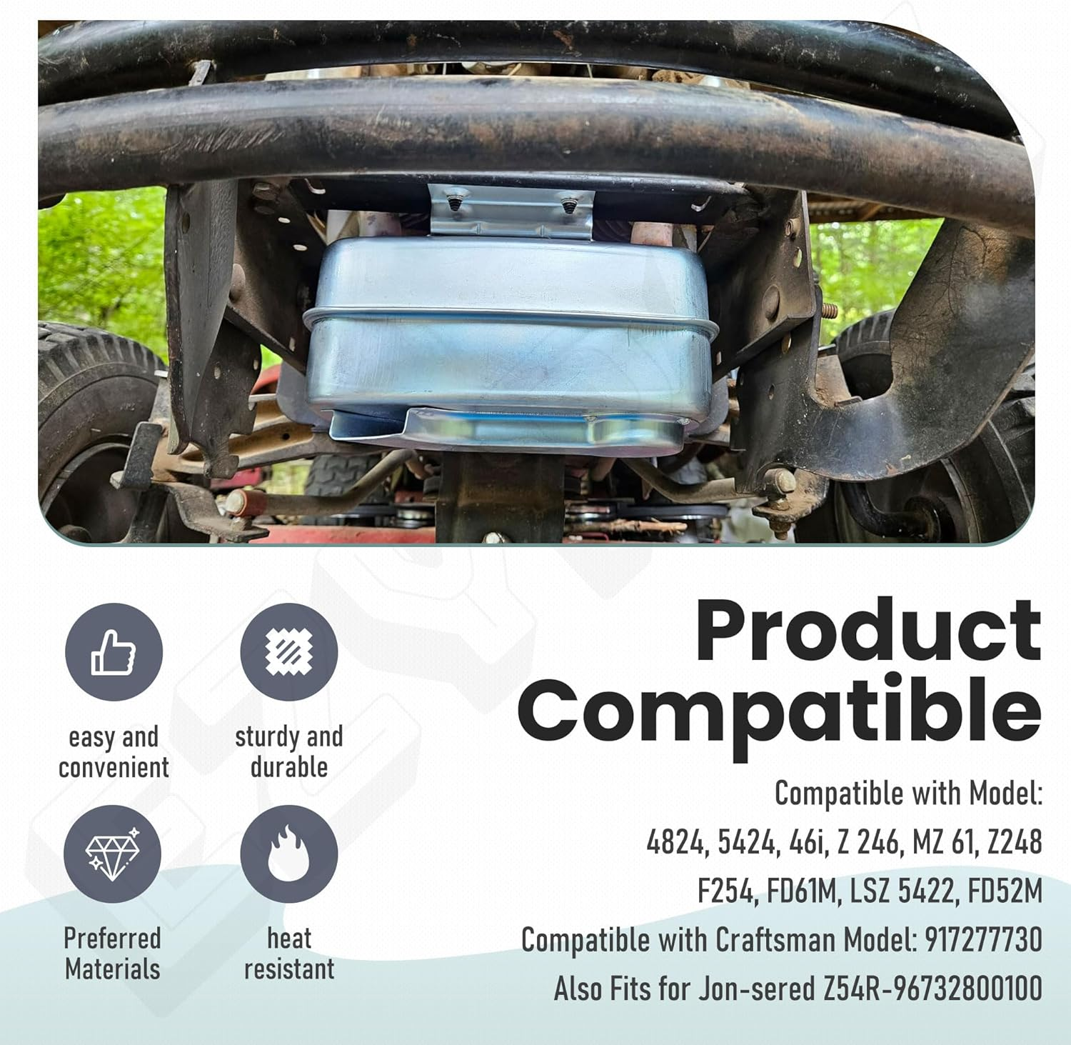 539131604 Muffler Compatible with Husqvarna RZ 4824 5424 46I Z 246 MZ 61 Z248 F254 FD61M LSZ 5422 FD52M image number 6