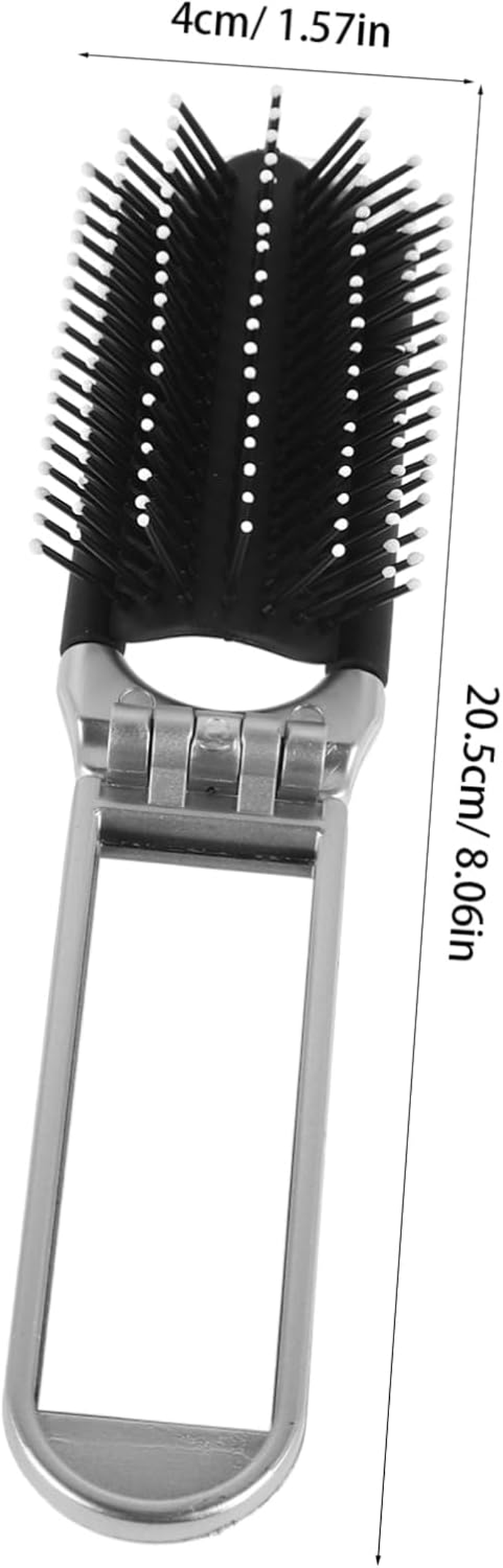 ERINGOGO Folding Hair Brush with Mirror Compact Brush for Handbag Durable Stylish Pocket Hair Brush for Quick Makeup Touchups Sleek Foldable Design image number 6