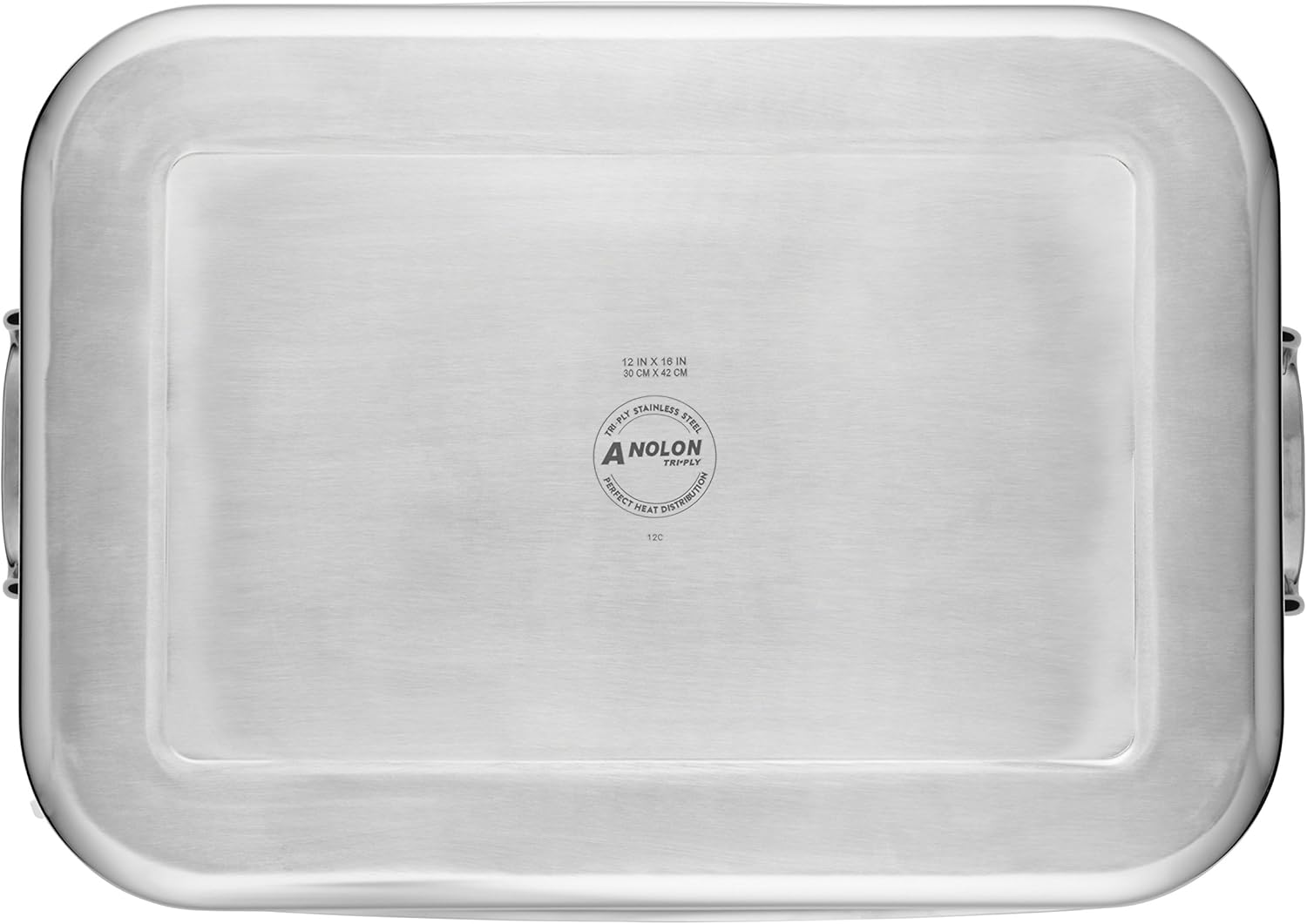 Anolon Tri-Ply Clad Stainless Steel 17-Inch by 12-1/2-Inch Large Rectangular Roaster with Nonstick Rack image number 4